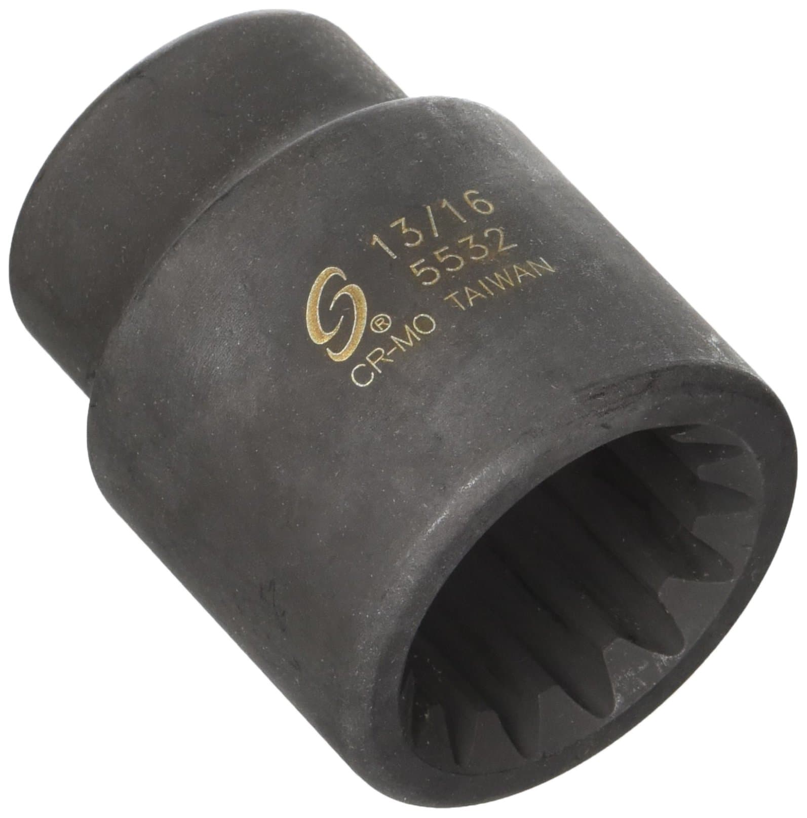Sunex 5532 #5 Spline Drive Fractional Square Impact Socket 3/16"