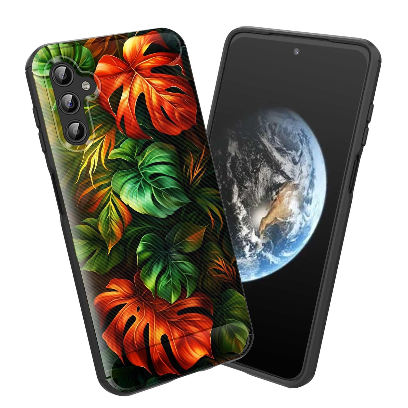 smauncucn for Galaxy S25 Case,Soft TPU Slim Fashion Anti-Fingerprint Non-Slip Protective Phone Case Cover for Samsung Galaxy S25,Tropical Leaves