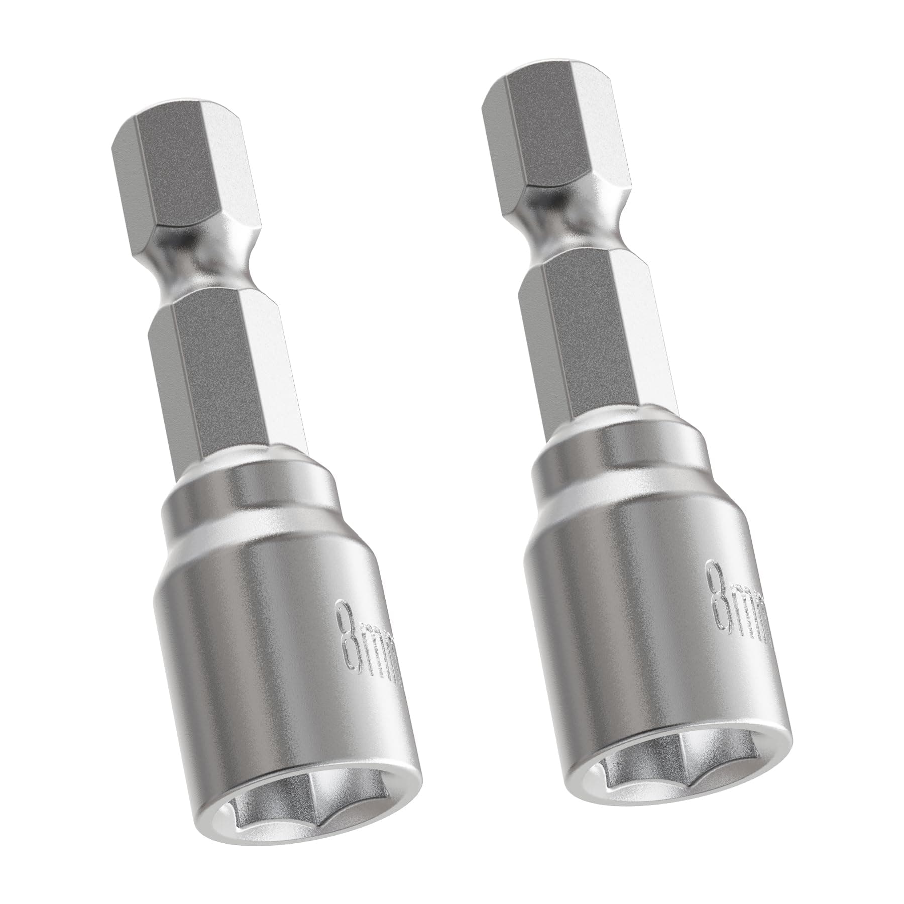 FOCKEAMS 2Pcs 8mm/0.31in Magnetic Nut Setter Driver Drill Bit,Quick-Change,Impact Nut Driver Kit for Electric Drill,1/4" Hex Shank Drill Socket,42 mm Length Cr-V Adapter Drill Bits,Metric&SAE