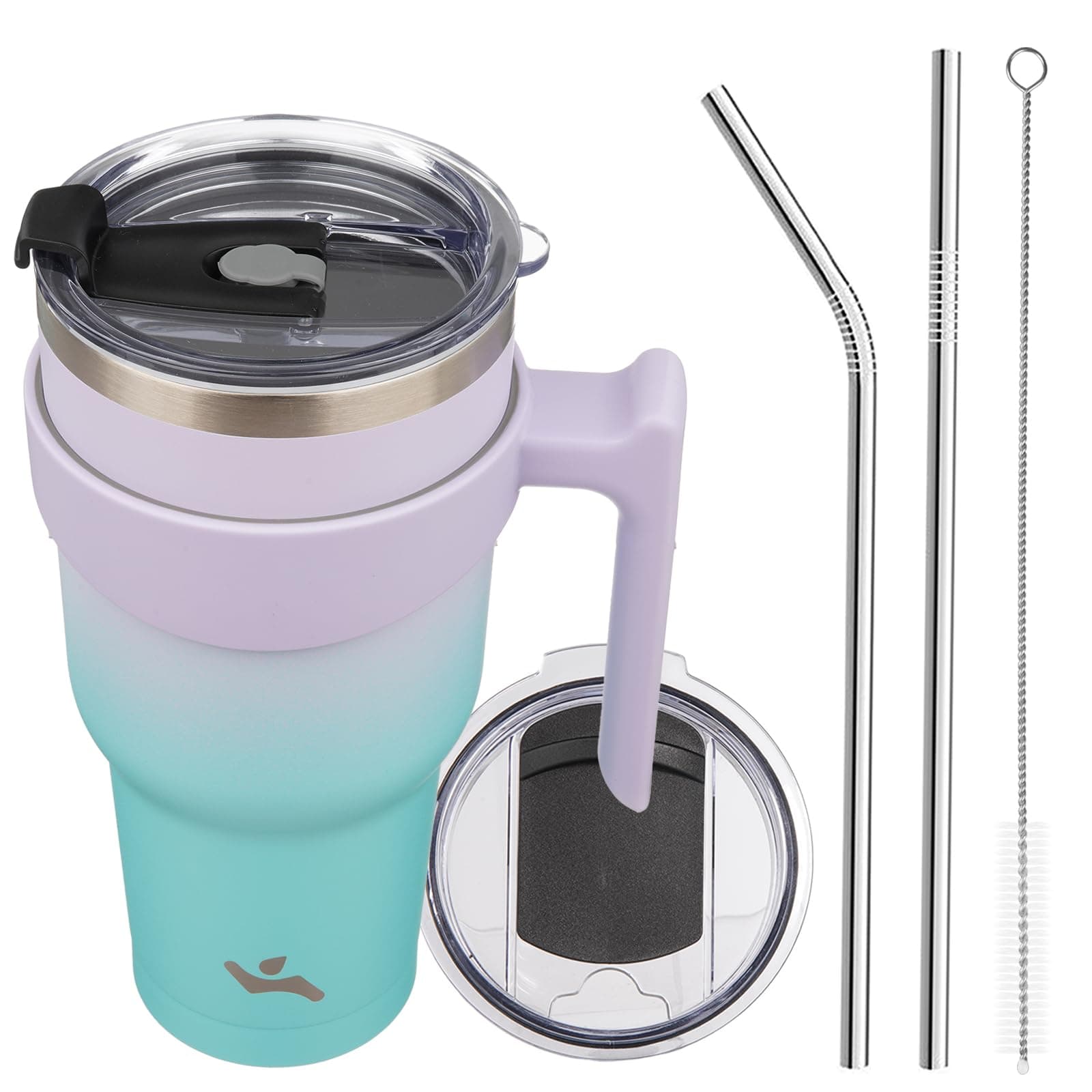 Konokyo 40 oz Tumbler with Handle and Straw, Insulated Travel Mug