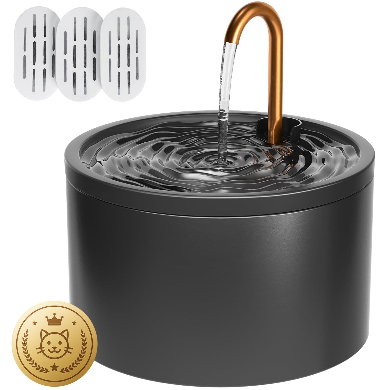 DOOOB Ceramic Cat Water Fountain, 2.1L/71oz Ceramic Cat Fountain