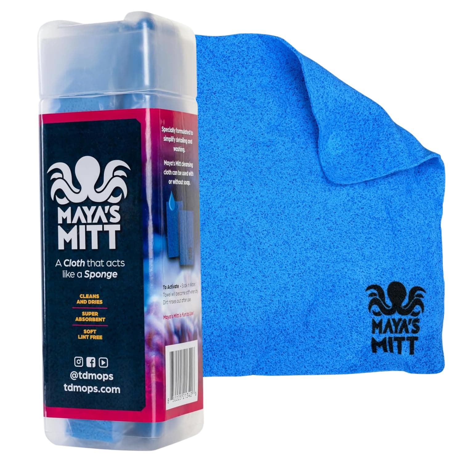 TD Mop Maya's Mitt - Sponge Cloth - Flexible Cleaning Cloth - Scratch Resistant and Absorbent Cleaning Tool