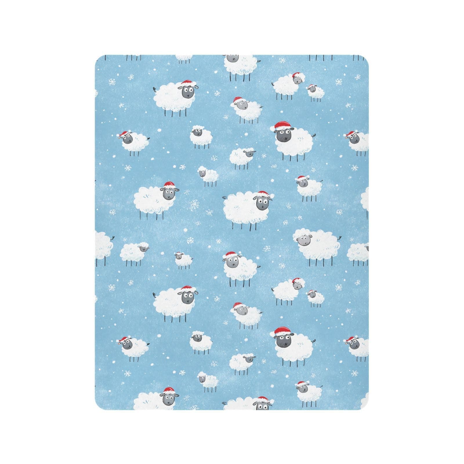 Pfrewn Christmas Fitted Crib Sheet Christmas Sheep Blue (2) Mattress Sheet for Mini Baby Playard Sheet, Soft Toddler Mattress Sheet, 39x27x5 in Sheet for Boys Girls