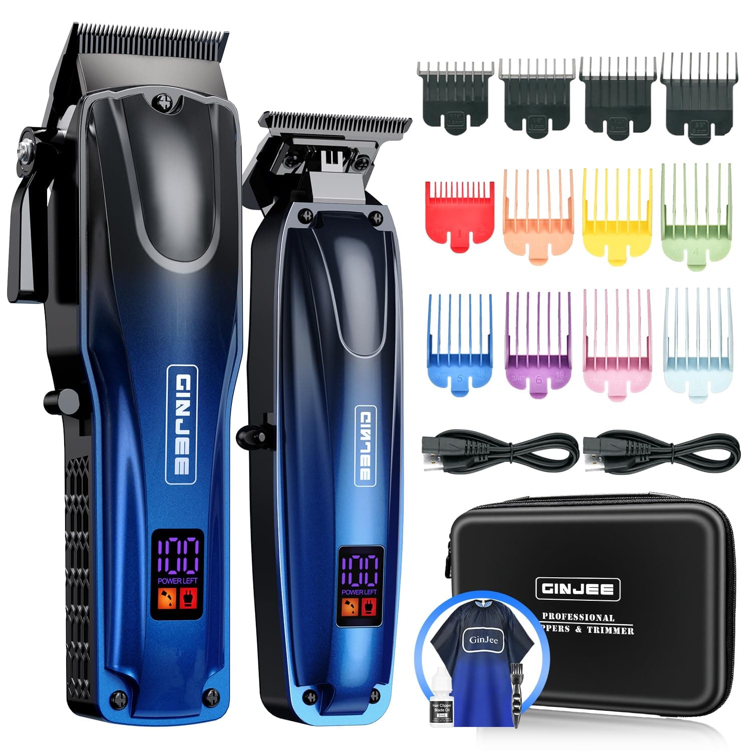 GinJee Professional Hair Clippers for Men Cordless & Corded