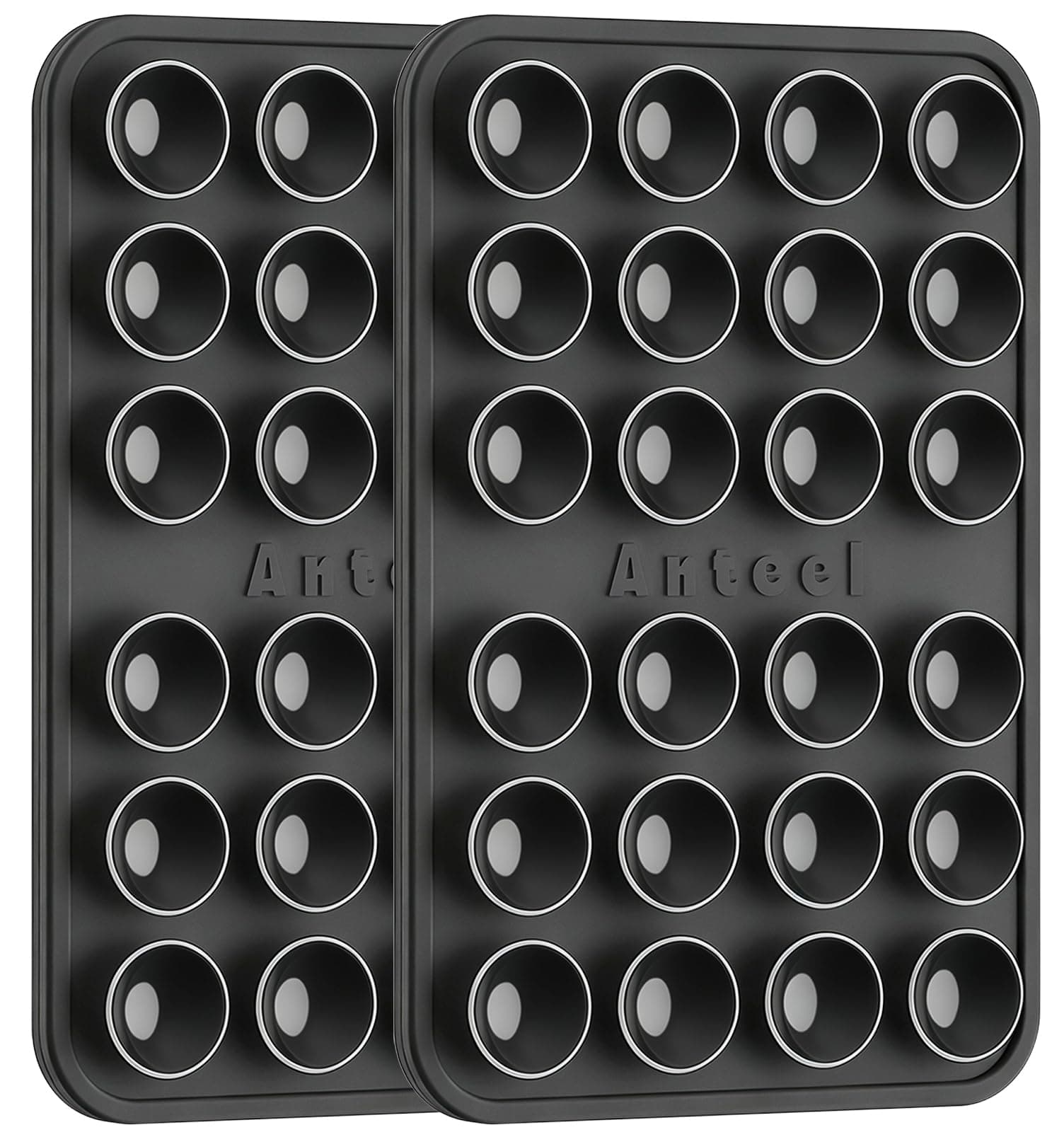 PKYAA Anteel Max - Silicone Suction Phone Case Adhesive Mount, Upgraded Super Strong Grip, Durable, Easy to Use, Hands-Free Sticky Phone Holder for Selfies, Tiktok Videos, 2.56"x3.94" (BLK&BLK)