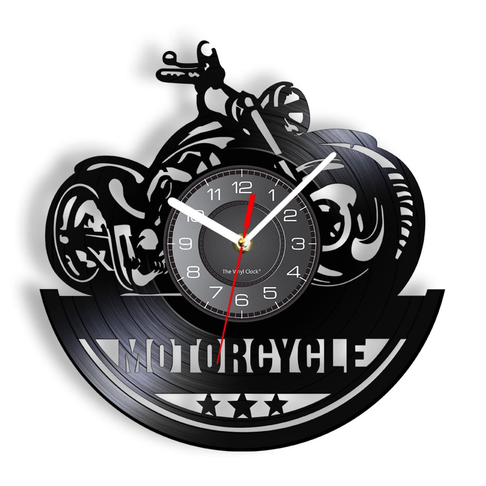OTKU 12 Inch-Wall Clock American Motorcycle Wall Art Wall Clock Garage Sign Motorbike Vintage Vinyl Record Wall Clock Man Cave Decor Bikers Gift for Room Decoration