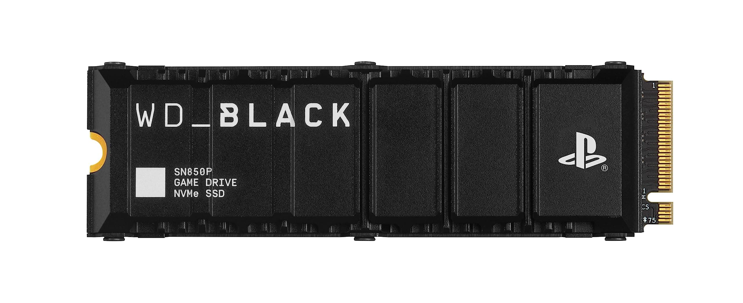WD BLACK SN850P 2TB PS5 SSD (Officially Licensed for PlayStation 5, Read Speeds Up to 7300 MB/s, M.2 2280 PCIe NVMe, Exclusive Heatsink Design, Internal Gaming SSD)