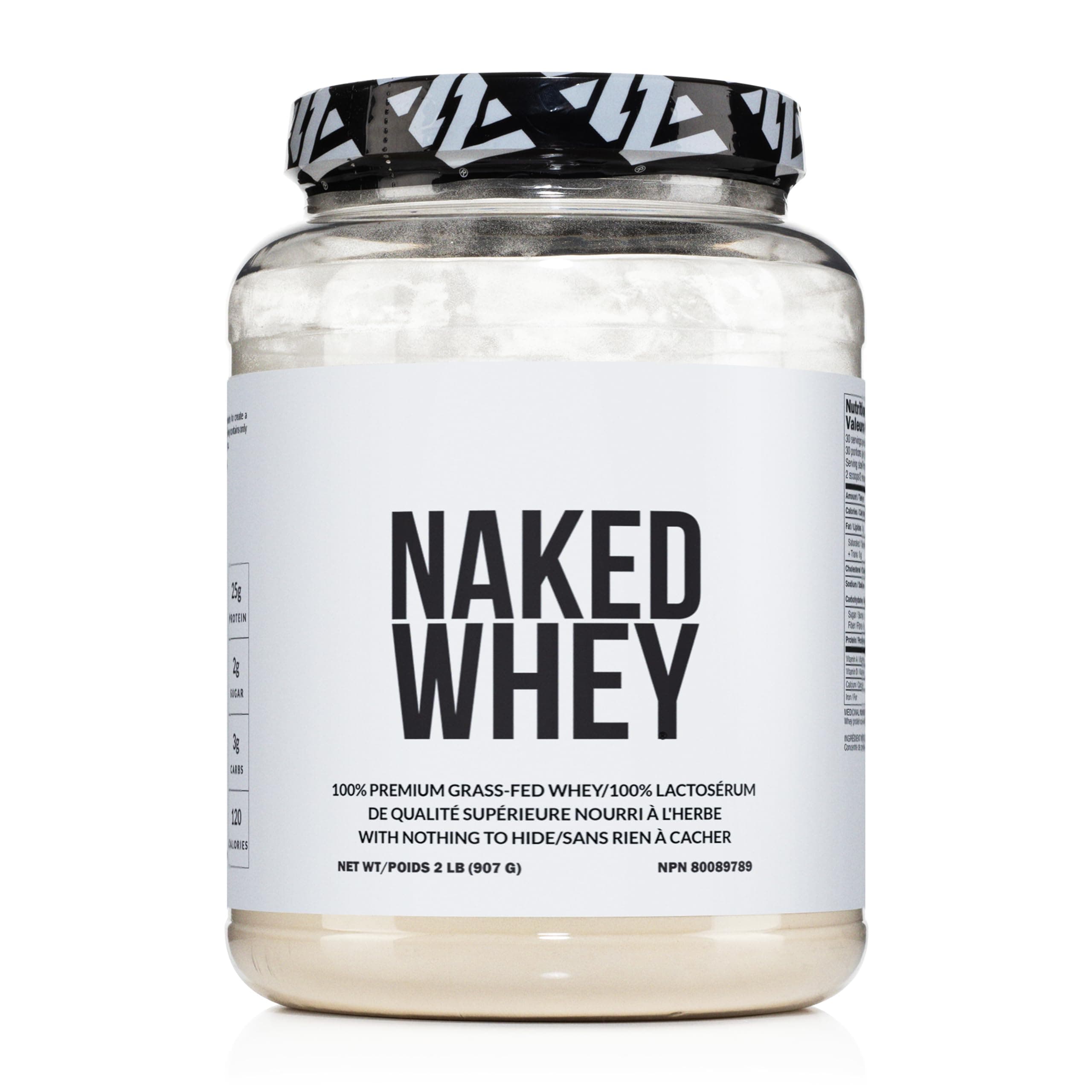 NAKED Whey 2LB 100% Grass Fed Whey Protein Powder - Only 1 Ingredient, Unflavored Whey Protein, Undenatured, Gluten Free, Soy Free, No GMOs, No Preservatives
