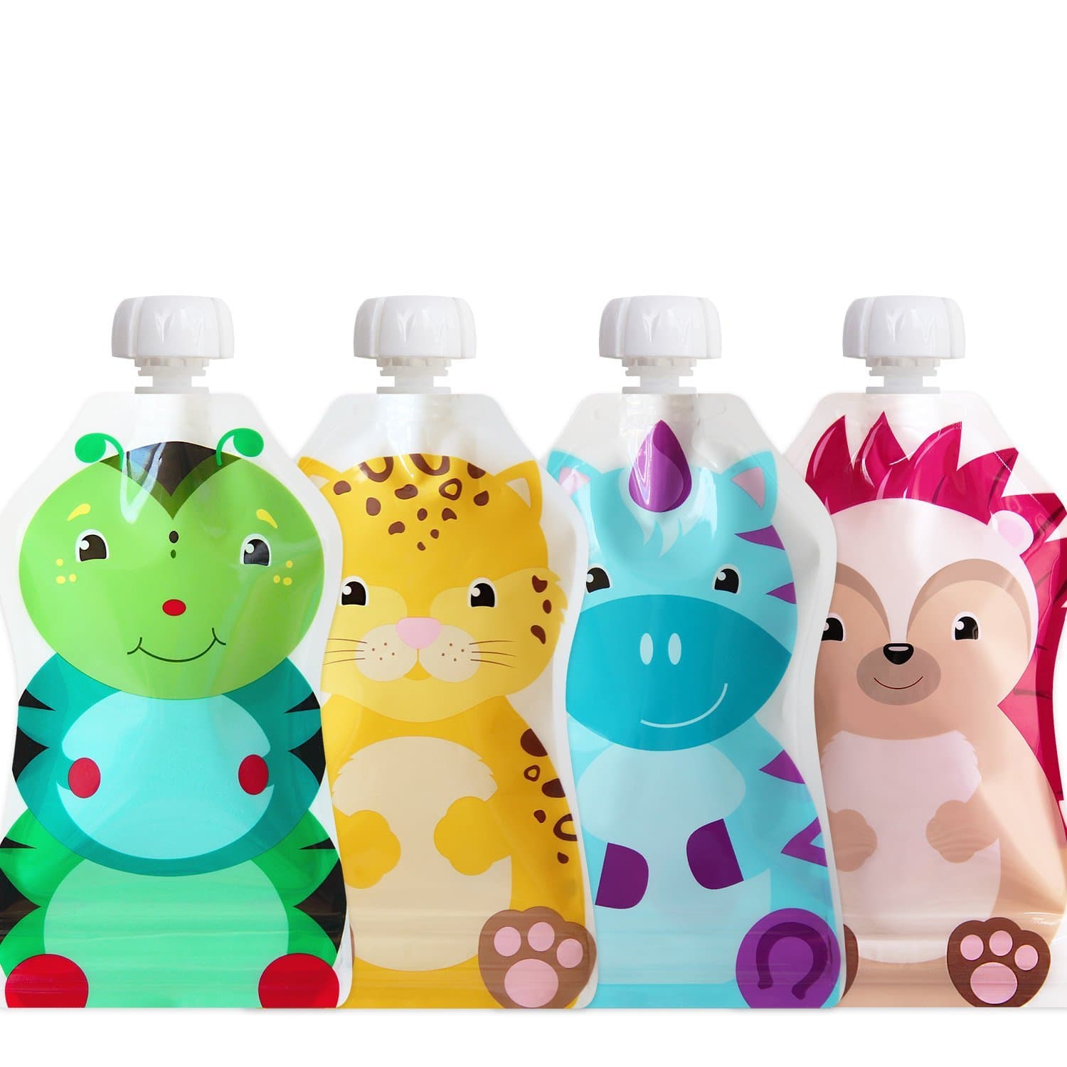 ChooMee Reusable Baby Food Storage Pouches, 5 oz | Ideal for Baby Food, Smoothies and Purees | Secure Double Lock Zipper, Wide Bottom, BPA Free | SnakPack FreshSquad