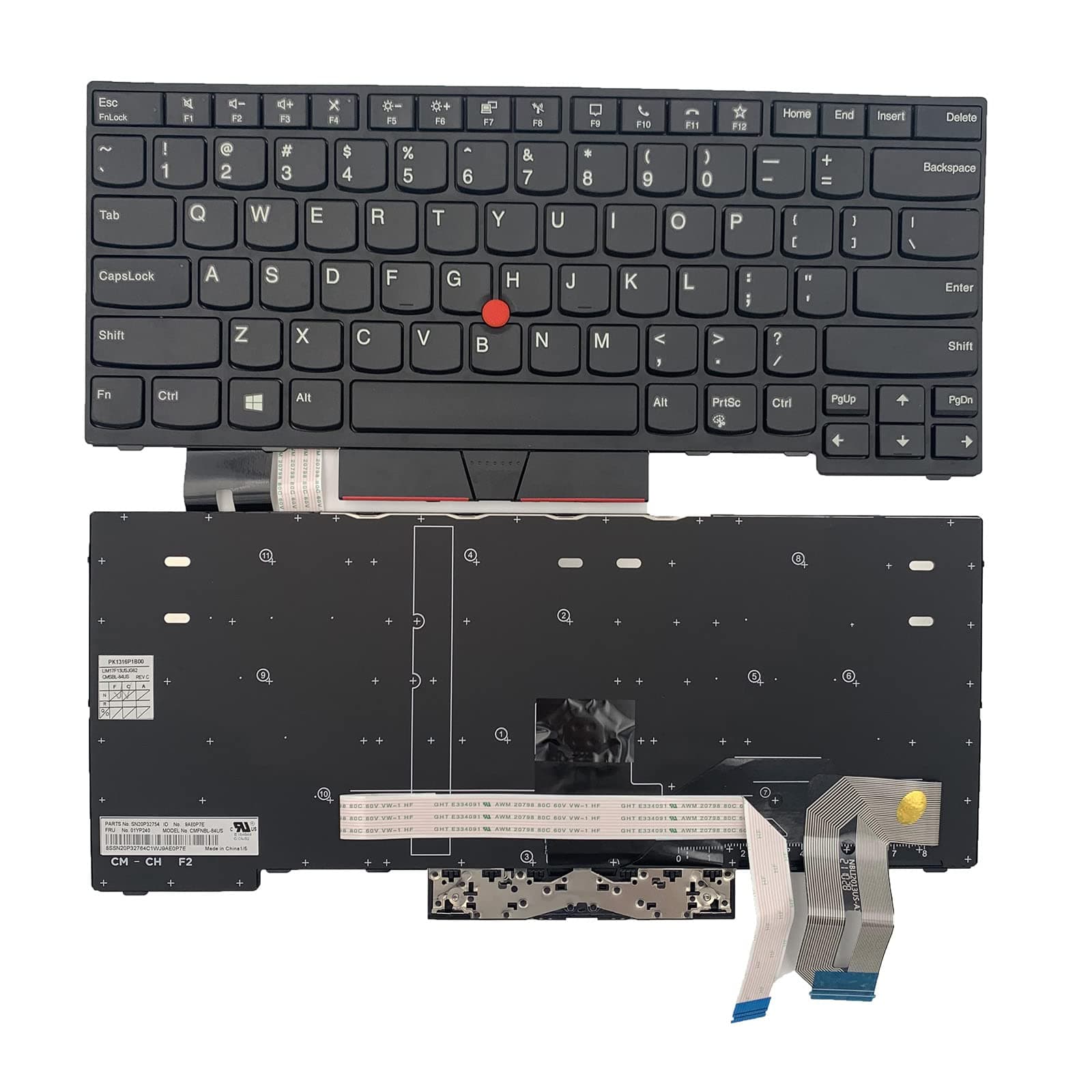 yhfshop Laptop Replacement US Layout Keyboard for Lenovo ThinkPad T14 Gen 1 2020 20UD 20UE 20S0 P14s Gen1,P14s T14 Gen2 Black