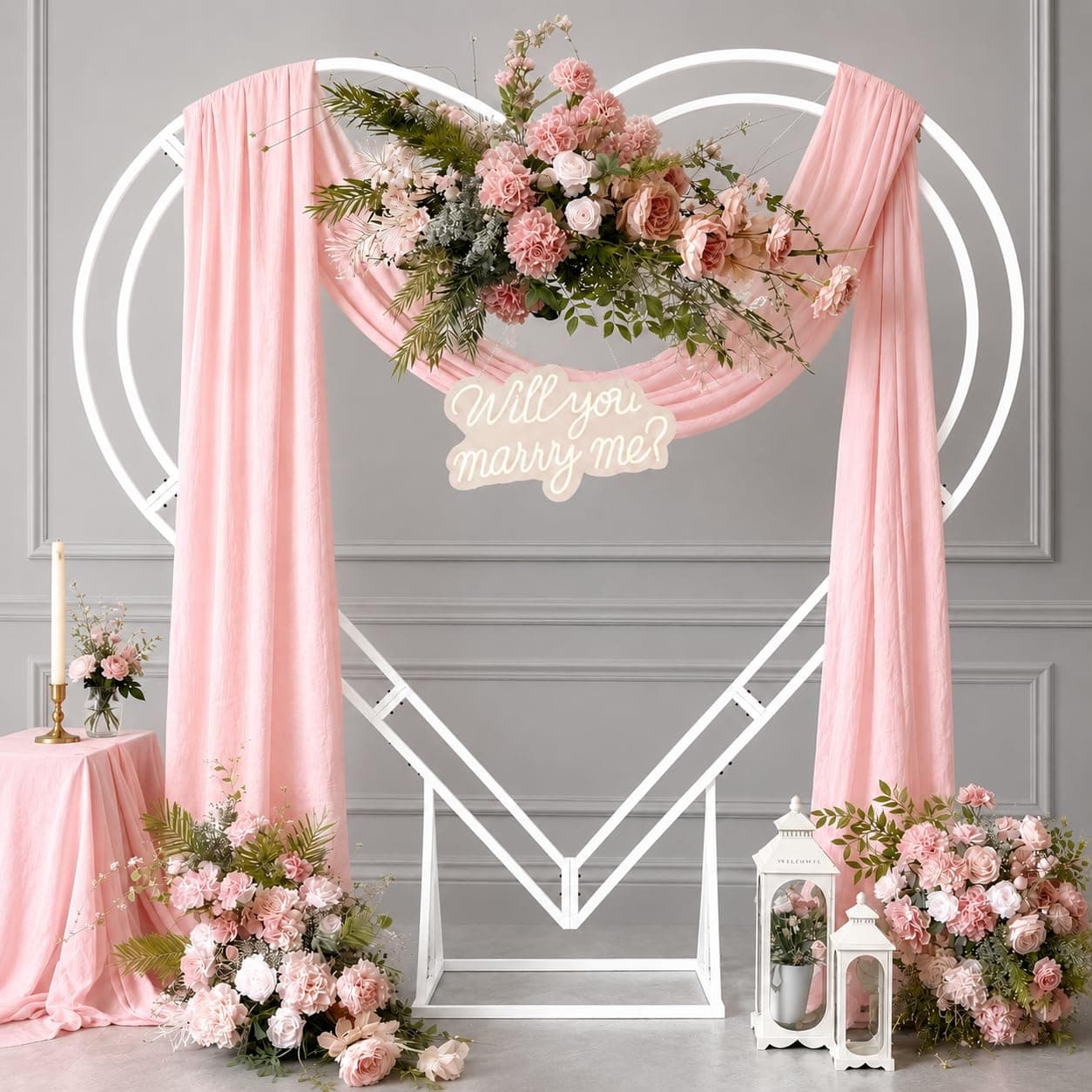 Metal Wedding Arches Heart Shaped