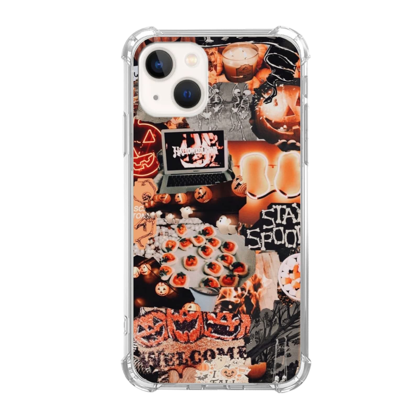 Aesthetic Autumn Case Halloween Pumpkin Case for iPhone 13 Mini, Fall Pumpkin Case for iPhone 13 Mini for Women Girls, Unique Trendy Design TPU Bumper Protective Cover Case