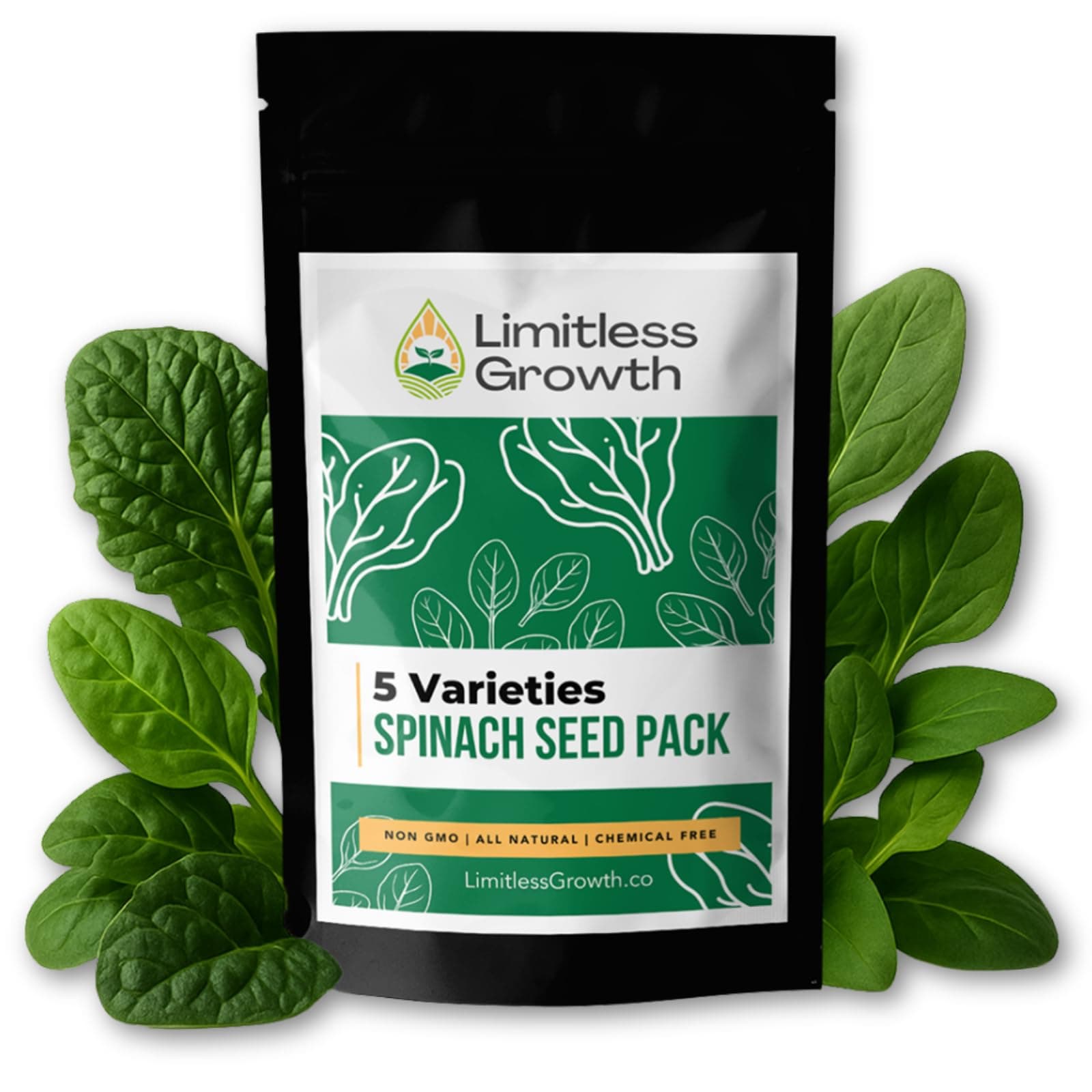 Spinach Variety Pack | 5 Varieties of Vegetable Seeds | Cool and Warm Weather, Easy-to-Grow for Canadian Gardens | Limitless Growth