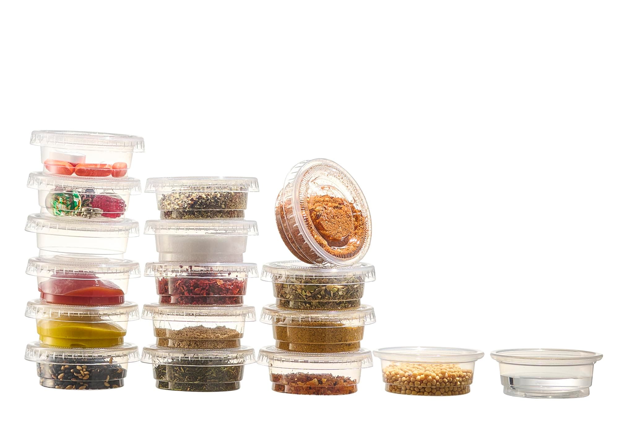 (200 Cups + 200 LIds) .05 OZ Cups and Lids Gecko Food & Water Cups for Feeder Ledge - Great for, Business Samples, Makeup Samples, Dose Pill Packs.
