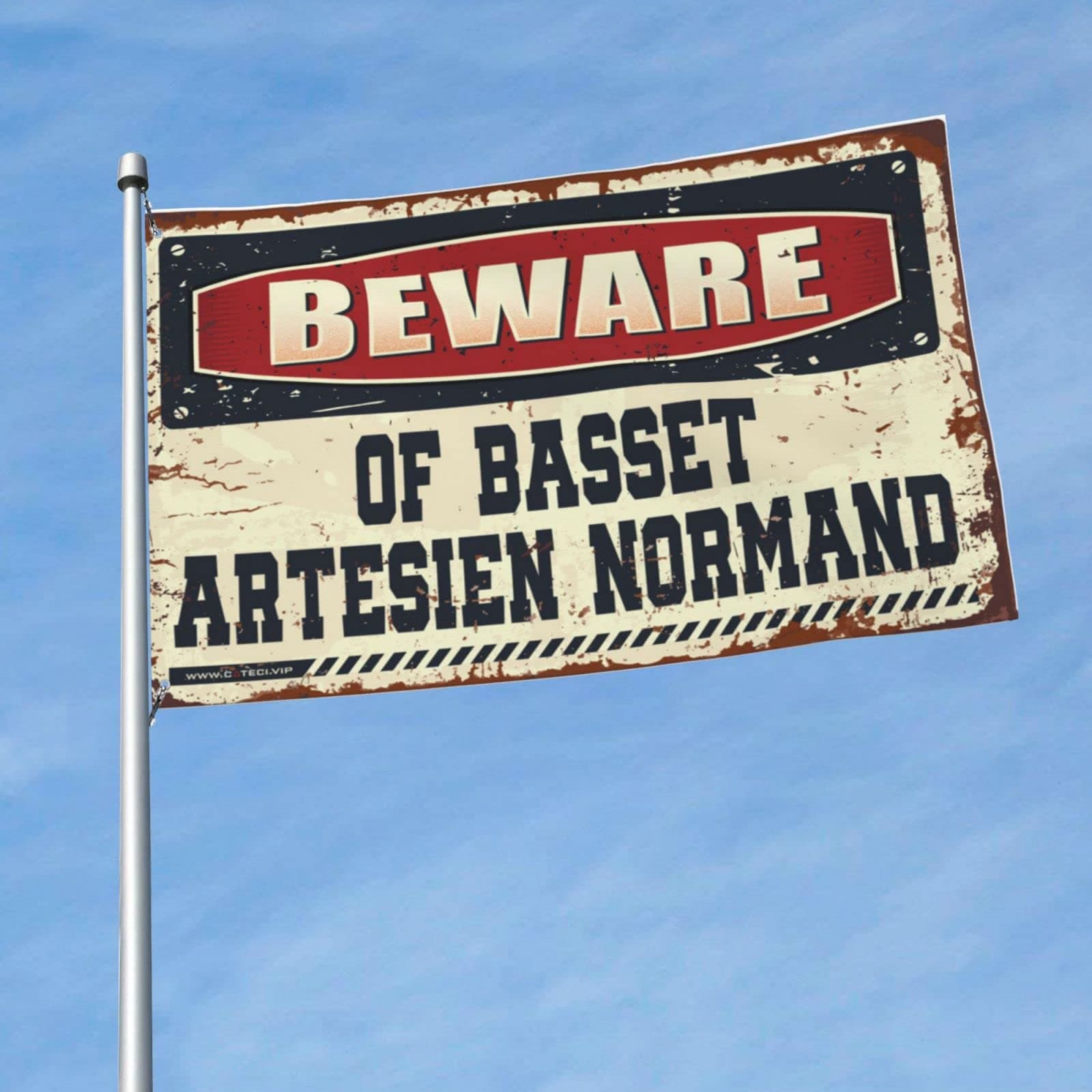 Cool Flags For College Dorm Beware Of Basset Artesien Normand Flag Room Stuff Flags For Bedroom Funny (Size : 60X90CM)