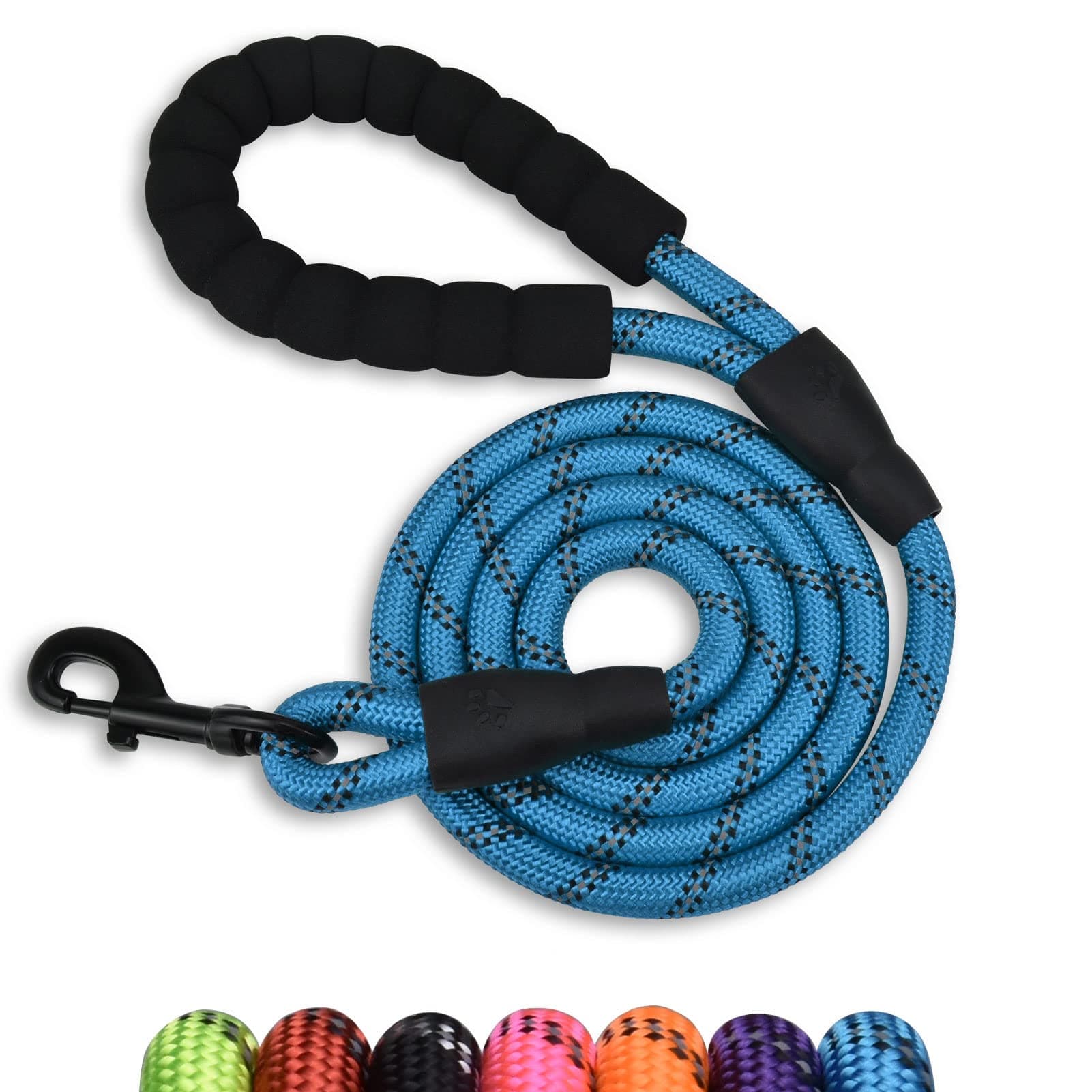 Panykoo 5/6 FT Strong Pet Dog Leash with Soft Padded Handle,Highly Reflective Rope for Night Walking,360-Degree Rotating Metal Buckle Without Tangles,Suitable for Small,Medium and Large Dogs.(5ft)