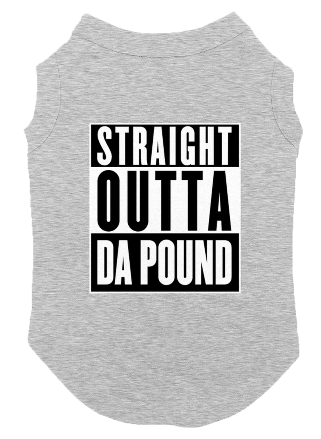 Straight Outta Da Pound - Rescue Dog Shirt (Light Gray, Large)
