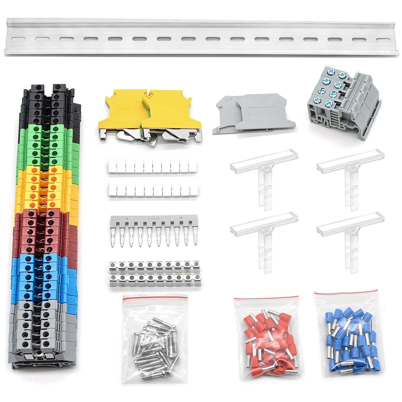 GUETNEU Terminal Block, Rail Type Voltage Terminal, Rail Combined Terminal Block