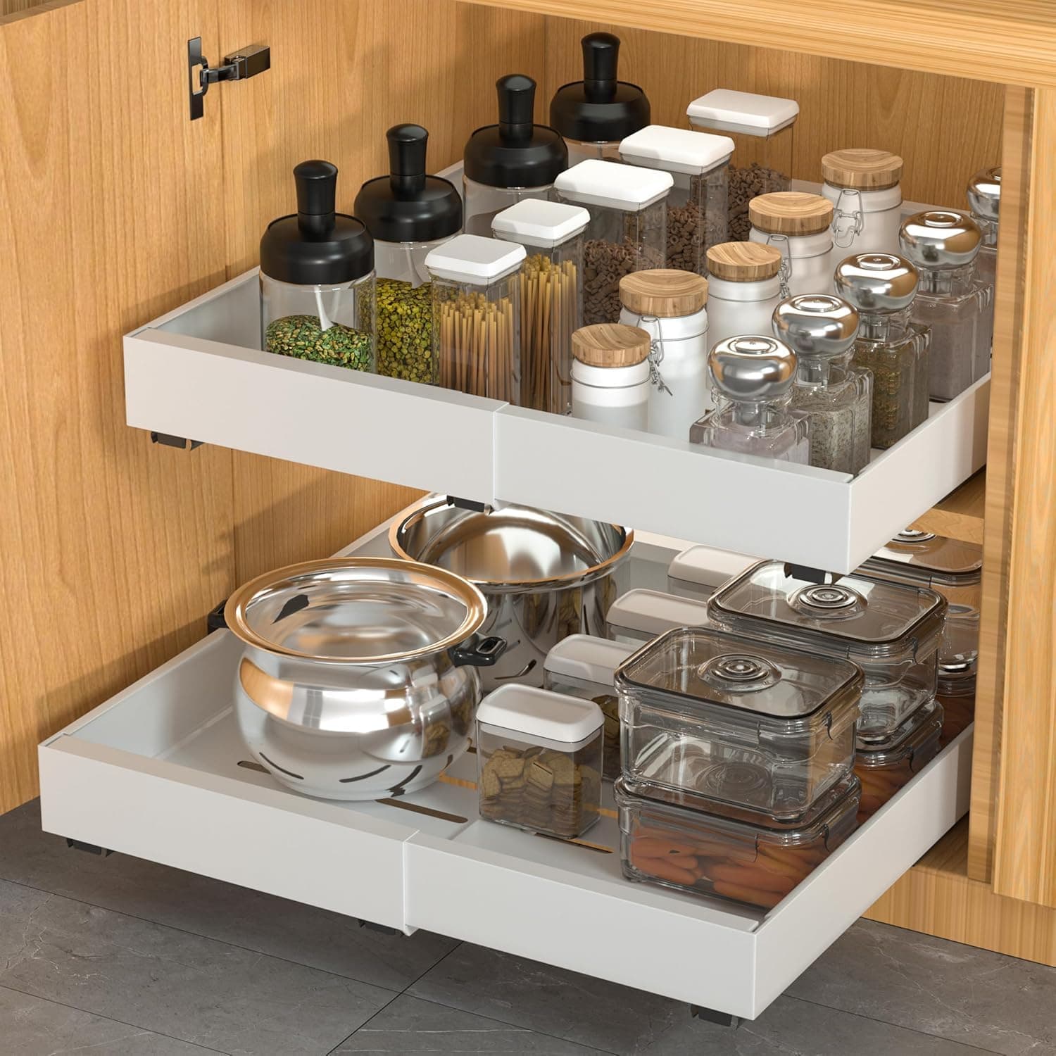 2 Pack Expandable Pull Out Cabinet Organizer