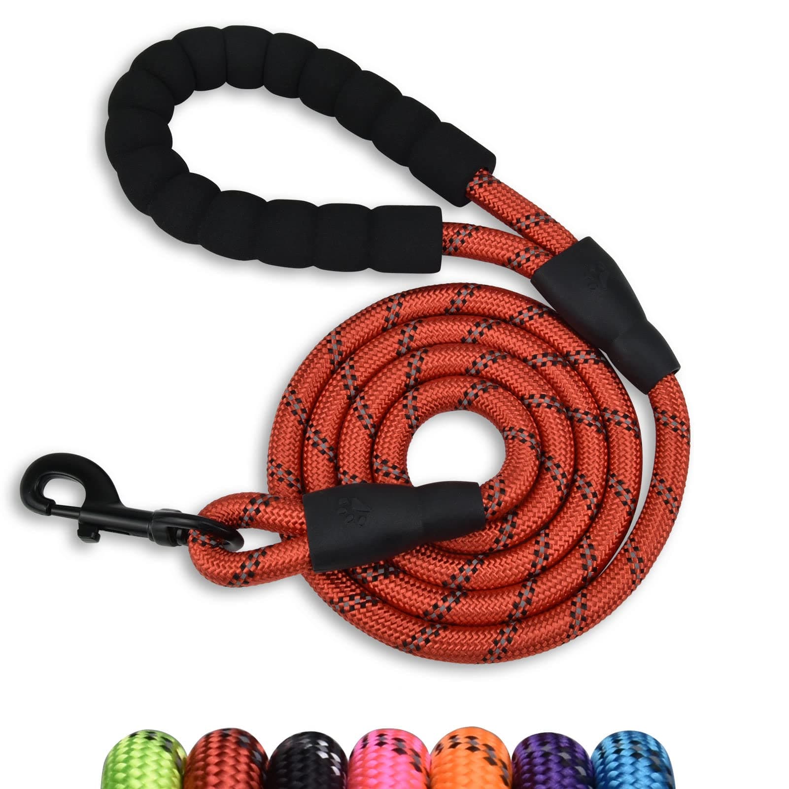 Panykoo 5/6 FT Strong Pet Dog Leash with Soft Padded Handle,Highly Reflective Rope for Night Walking,360-Degree Rotating Metal Buckle Without Tangles,Suitable for Small,Medium and Large Dogs.(6ft)