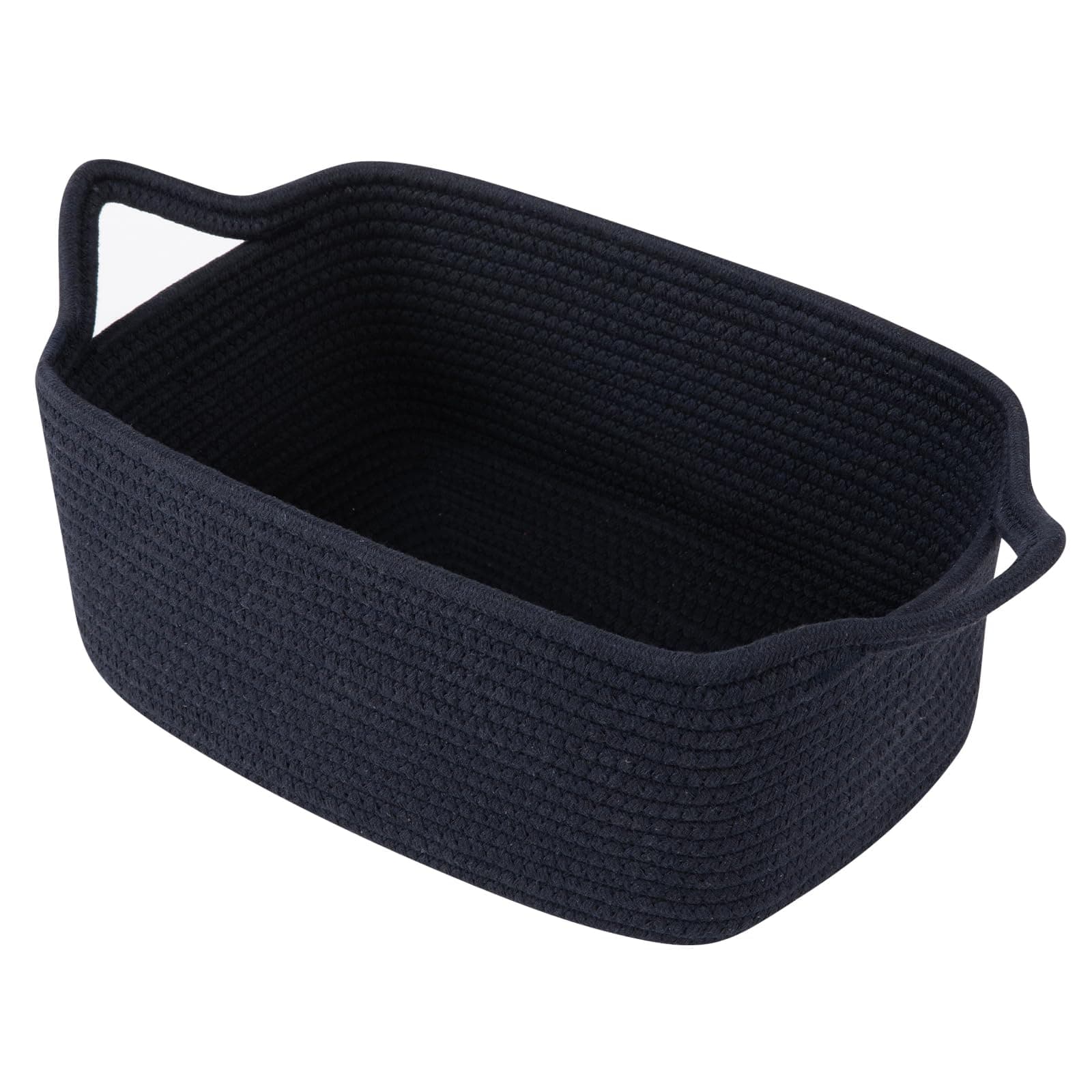 OIAHOMY Cute Woven Basket with Gift Bags and Ribbons, Gift Basket Empty for Baby Showers Birthday, Nursery Bin with Handles for Baby Room Living Room, Pet Toy Bins for Toy Organizer - Navy Blue