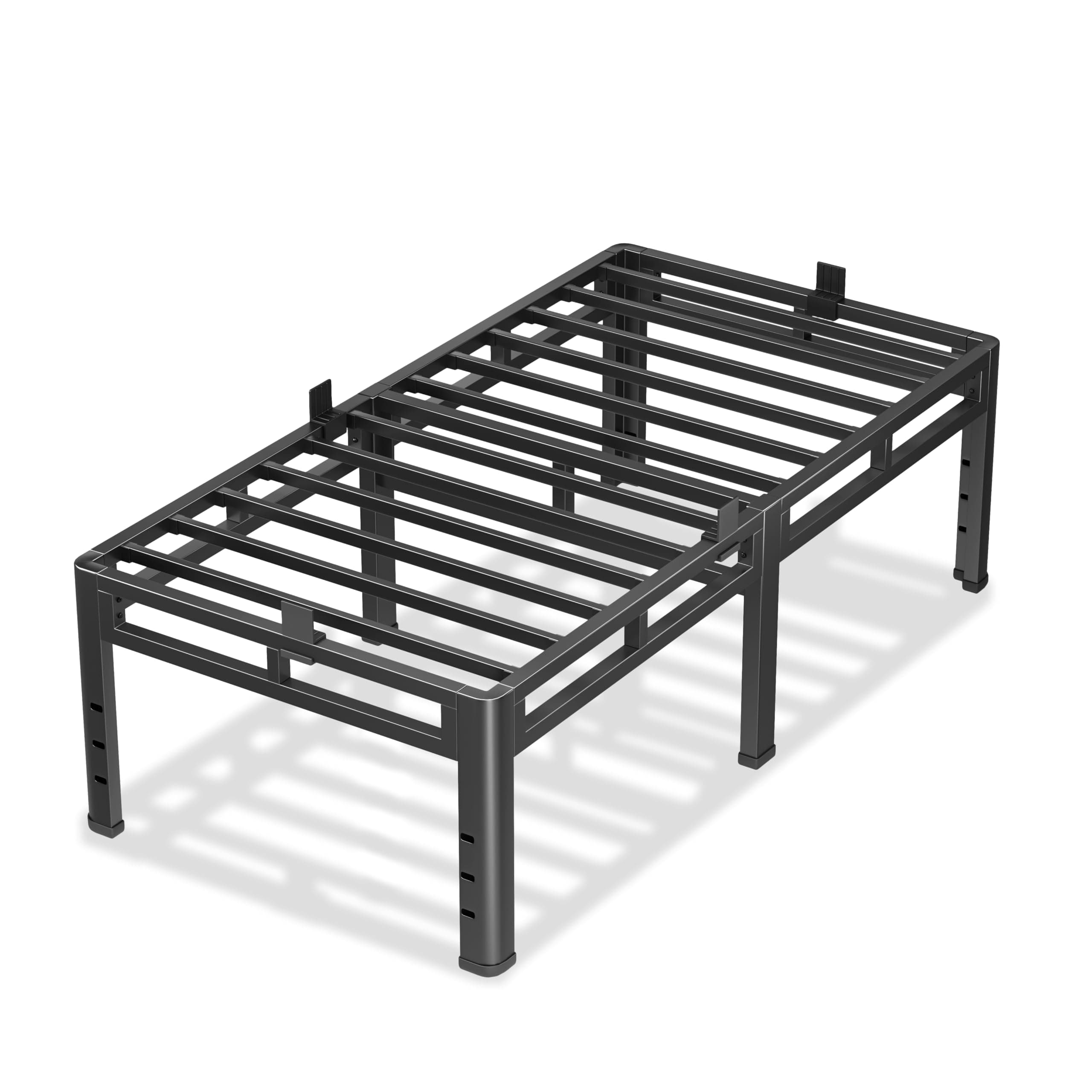 NKZ Twin Size Metal Platform Bed Frame, 24 Inch Dual-Layer Heavy Duty Base