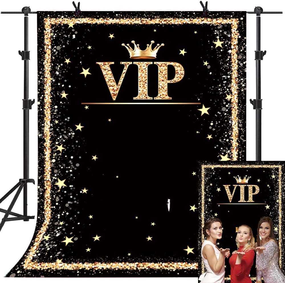 XCKALI Black Gold VIP Photography Backdrop 5x7FT