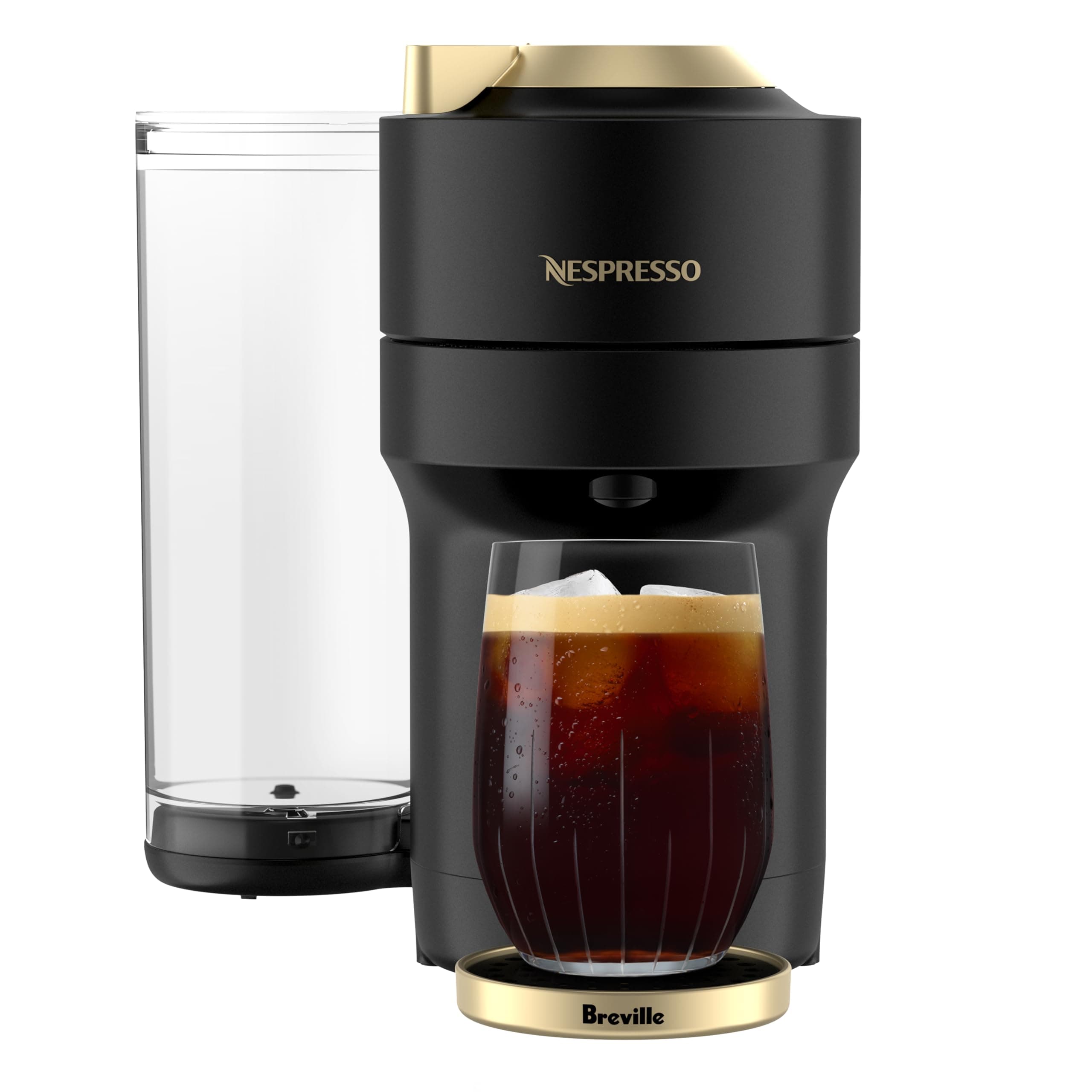 Nespresso Vertuo Pop+ Coffee & Espresso Maker by Breville, Black & Gold