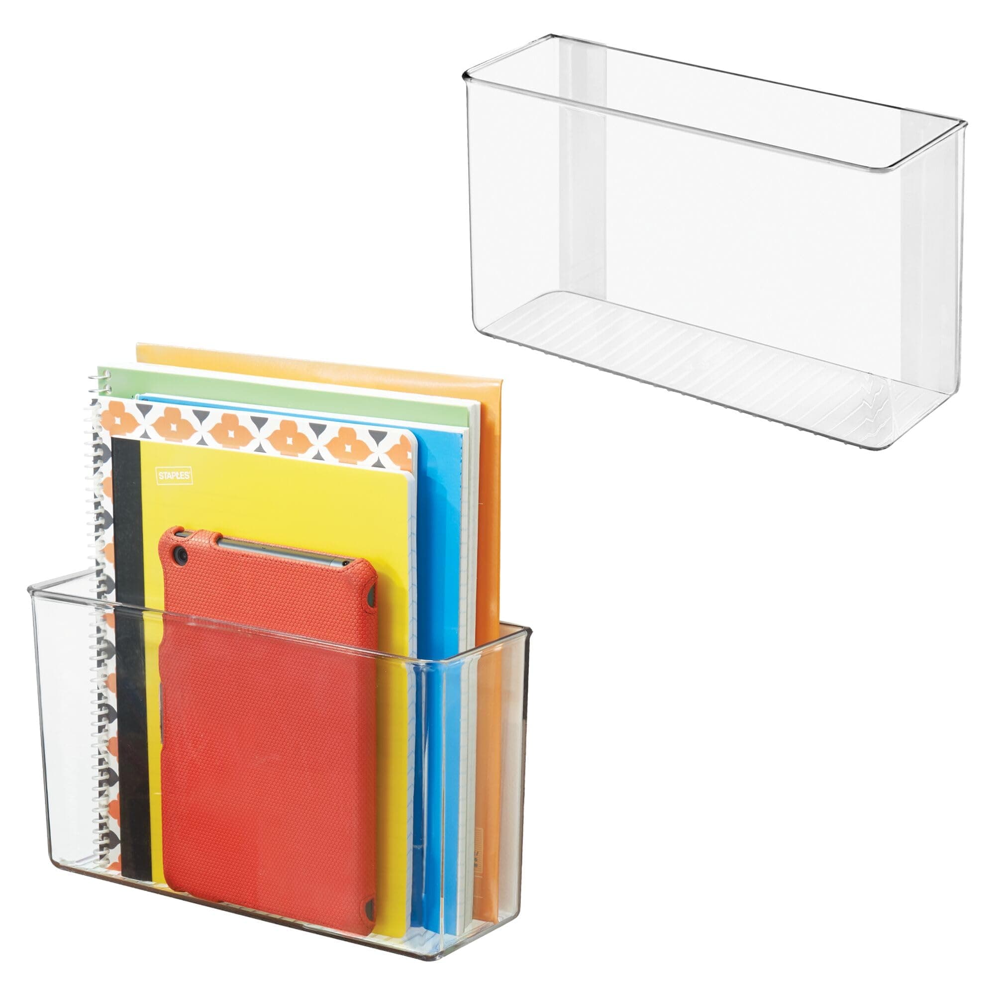 iDesign Adhesive Organizer Bin, Set of 2, Clear