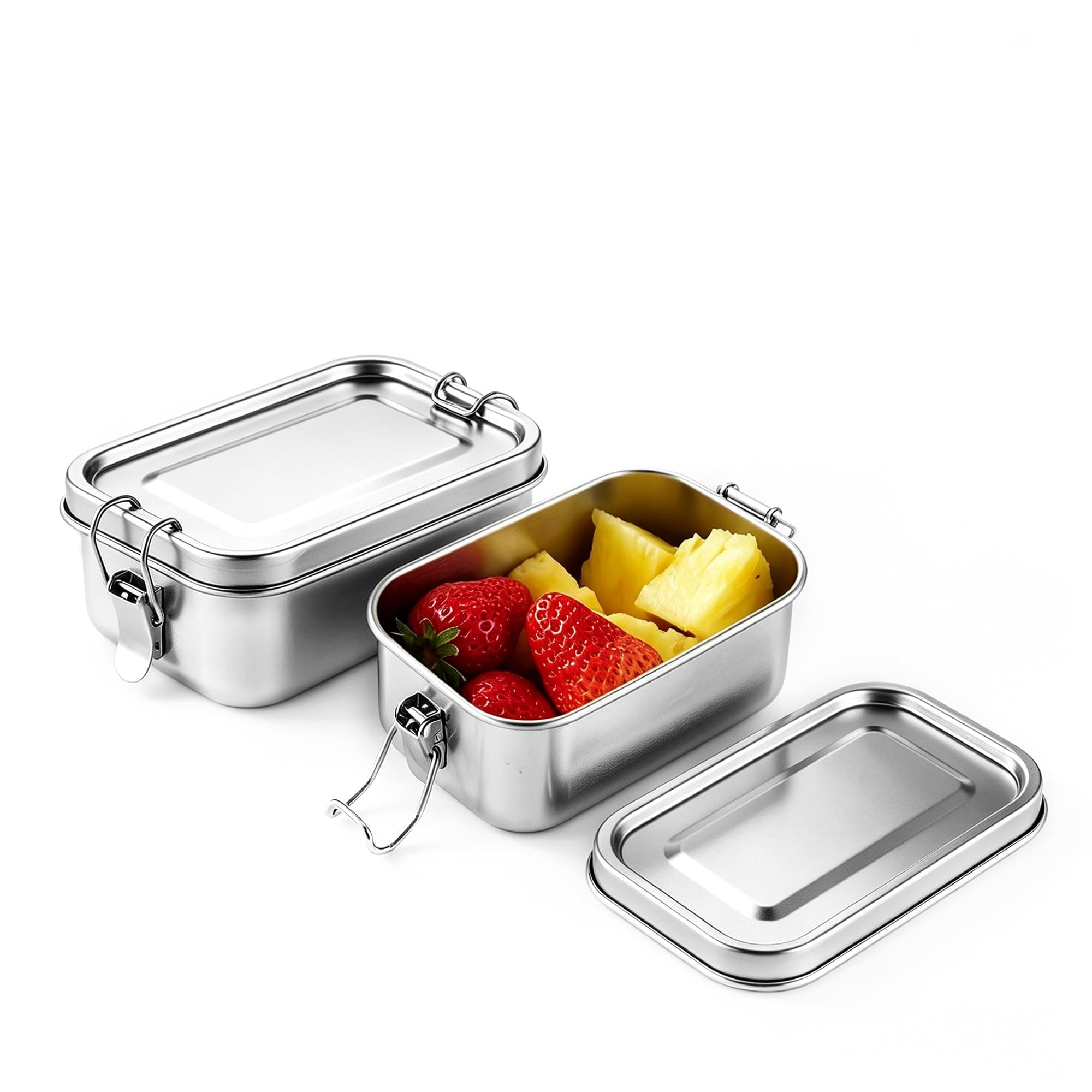 BEFOY Small Stainless Steel Food Storage Containers Set | Reusable Metal Lunch Snack Boxes Food Prep Container with Lids Freezer & Dishwasher Safe | 550 ml | BPA-Free Plastic-Free