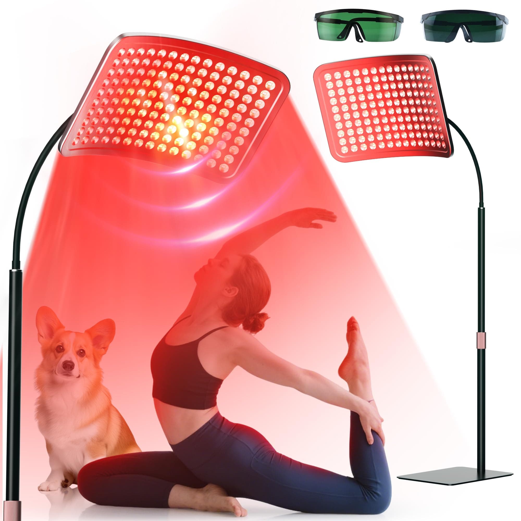 Aulanto Red Light Therapy for Face and Body, Infrared Light Therapy Panel with Adjustable Stand, 2-in-1 Chips Red Light Panel 660nm Red Light and 850nm Near Infrared Red Light Therapy Device at Home