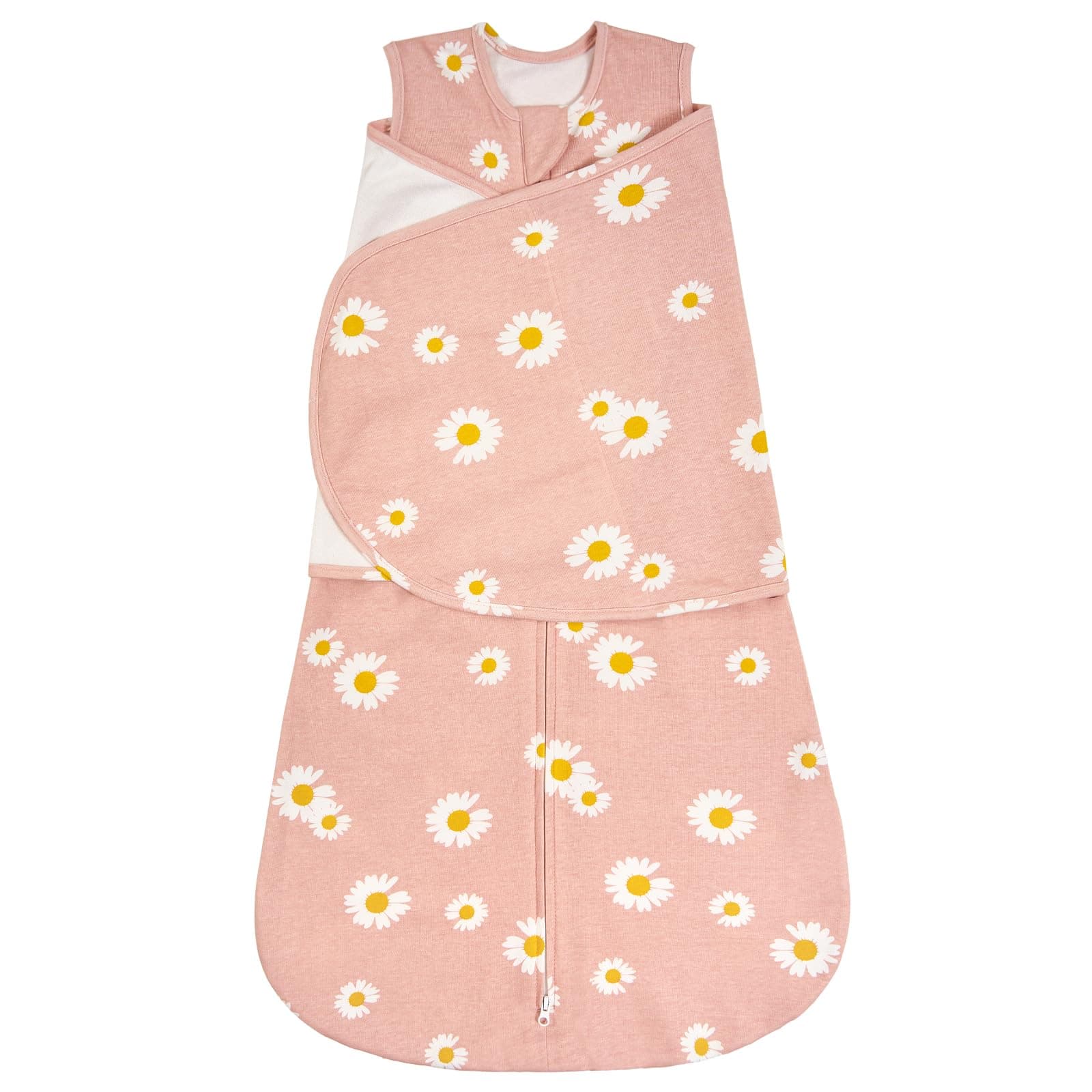 ZIGJOY Sleep Sack Swaddle 1.0 TOG Baby Wearable Blanket 100% Cotton Baby Swaddle Blanket 0-6 Months,Pink Flowers