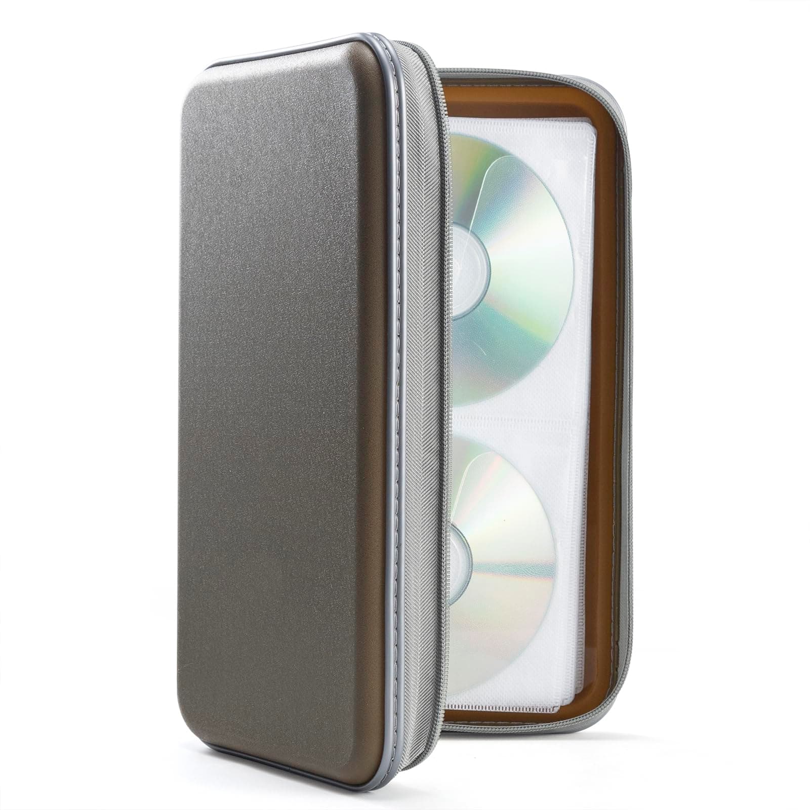 CD Case,96 Capacity DVD Case Portable DVD Hard Plastic Case Holder CD Organizer Wallet Protective DVD Storage (Olive, 96 Capacity)
