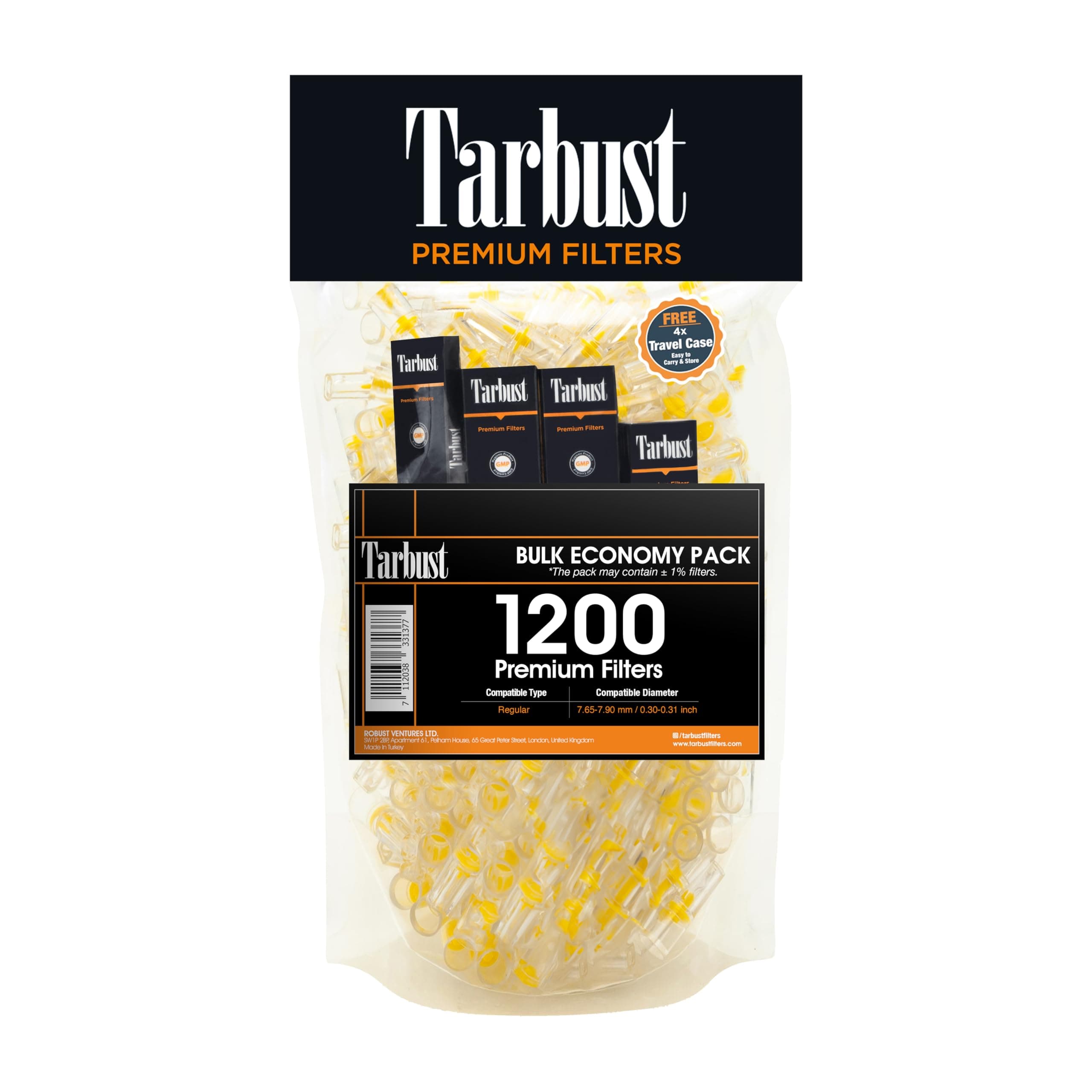 Tarbust 1200 Cigarette Filters That Remove Tar and Chemicals, Tar Blockers, Smart Cigarette Filter Tips, Regular & King Size