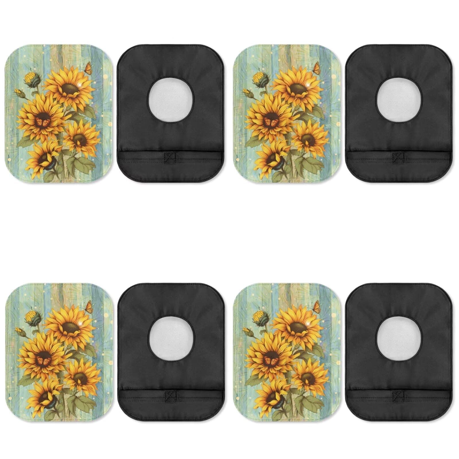 Uorisanigo 4 Pcs Colostomy Bag Covers Lightweight Ostomy Bag Covers Sunflower Colostomy Bags Supplies Odor Control Pouch Cover Protective Bags with Round Opening Care Protector for Women