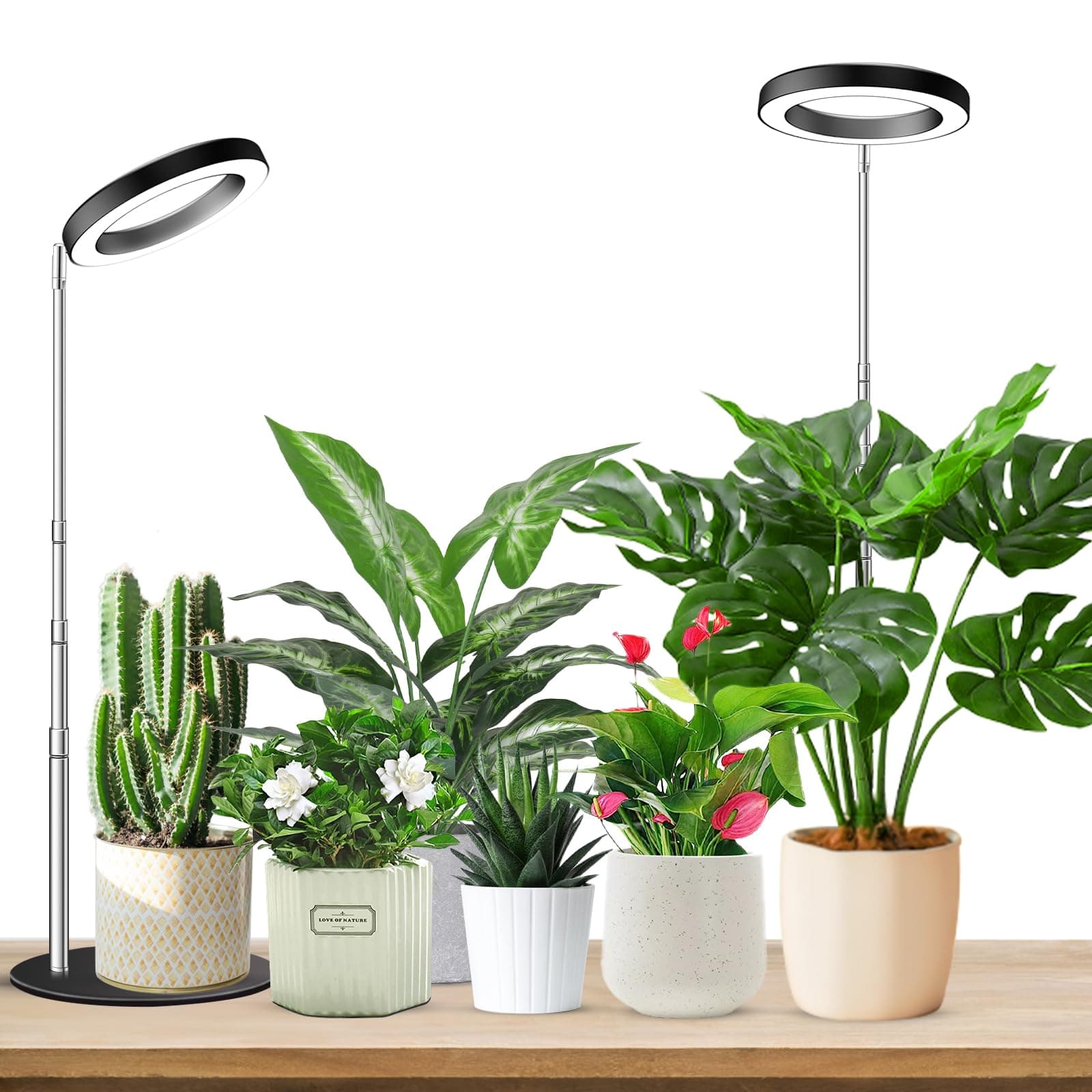 Aokrean Grow Lights for Indoor Plants,Full Spectrum 6.3in Desk Plant Light
