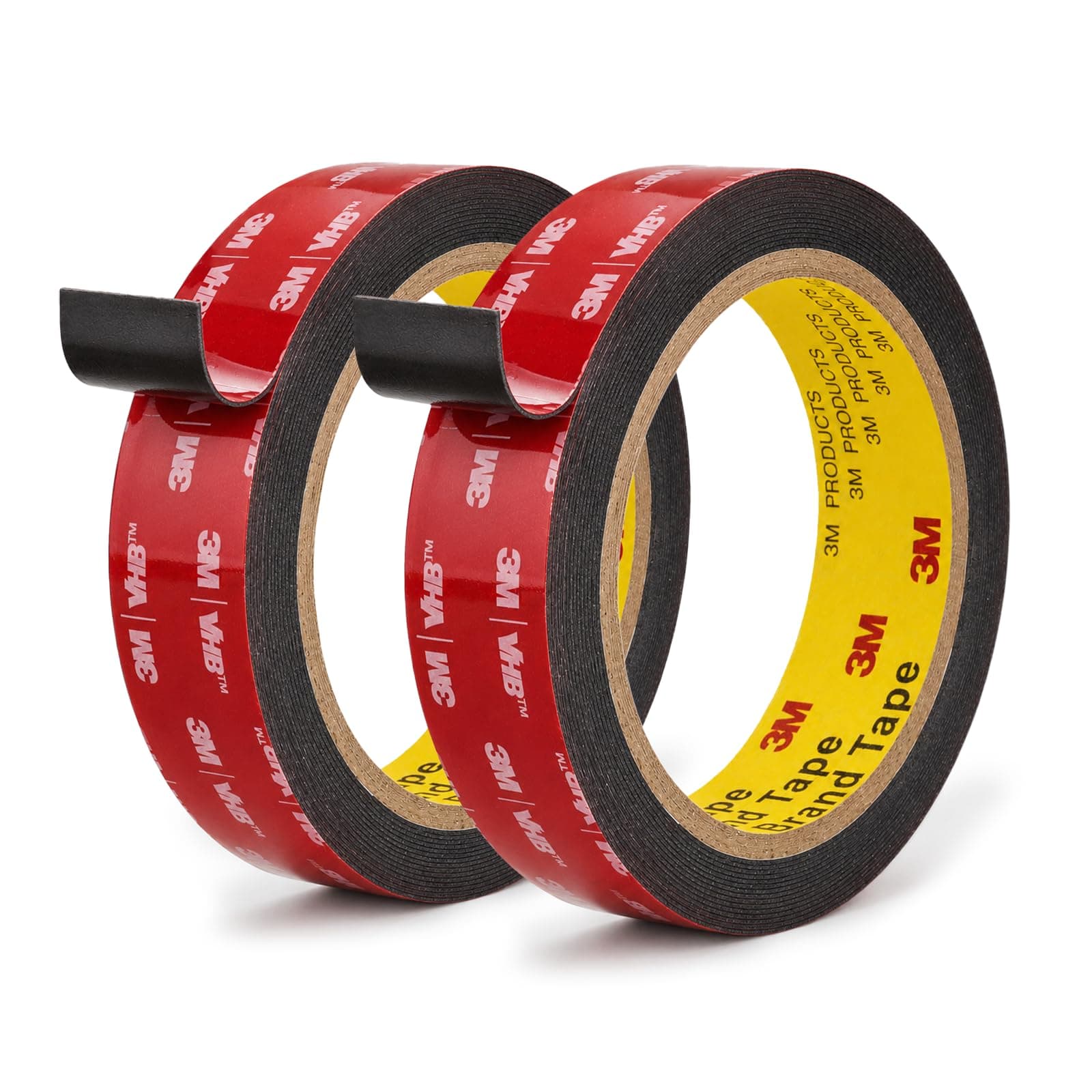 3M 5925 Double Sided Tape, 1 in x 16.4 ft Heavy Duty Foam Tape, 2 Pack
