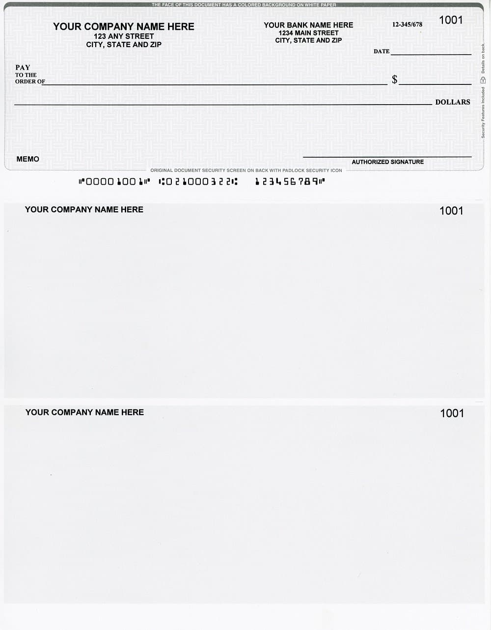 250 Broadway Computer Checks - Check on Top - Compatible with QuickBooks™/Quicken™ Software - Basket Gray