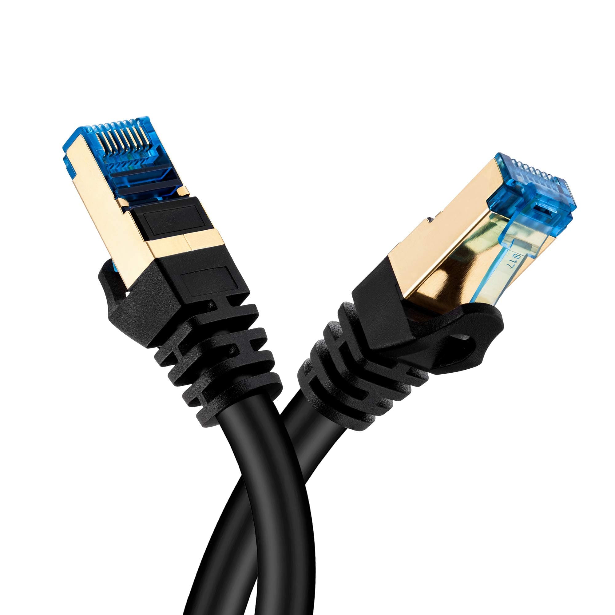 Cat 7 Ethernet Cable 30ft, 10Gbps 600MHz High Speed SFTP Shielded Internet Network Patch Cord, 26AWG Heavy-Duty Outdoor Rated LAN Cable for Gaming, Router, Modem, Switch