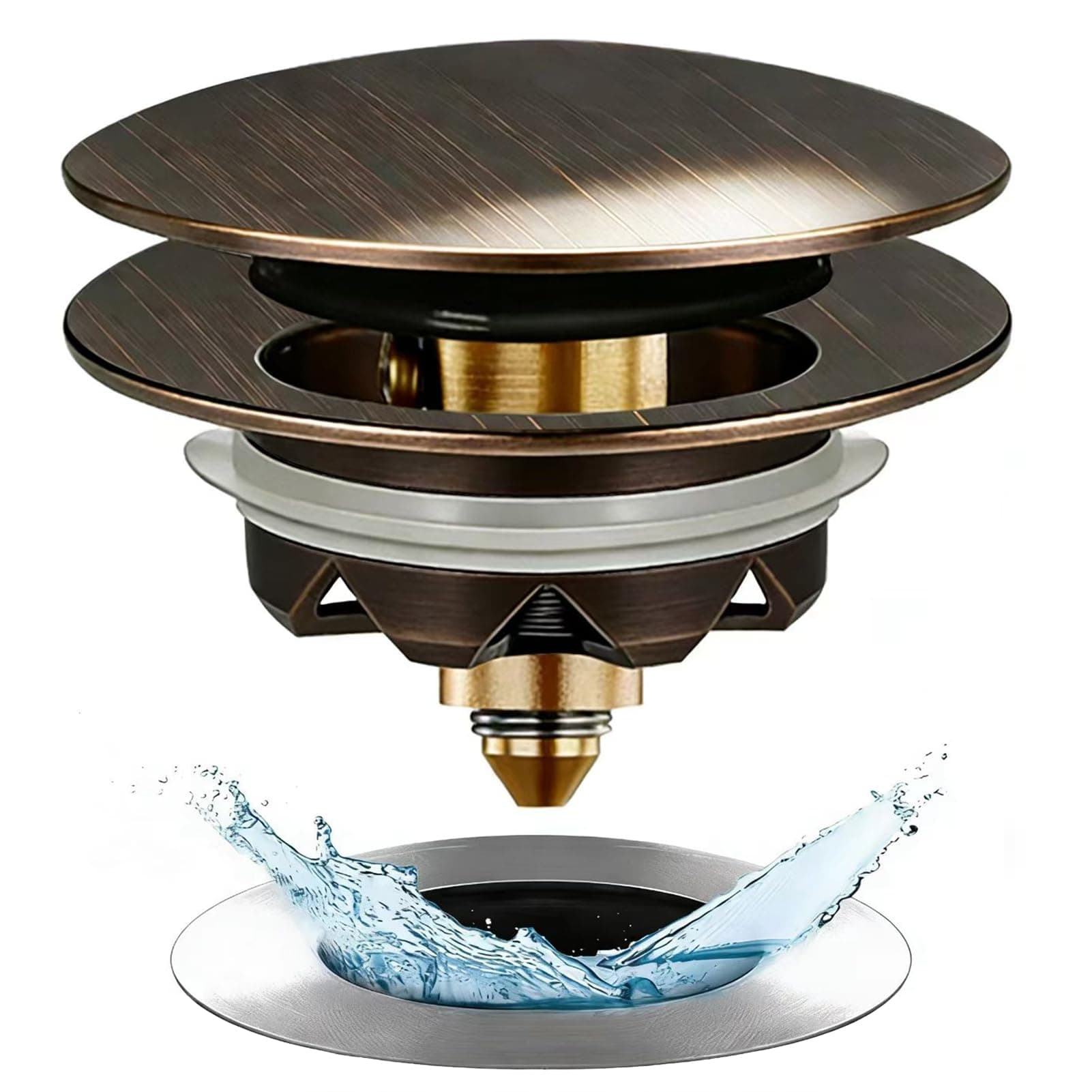 Anlige Bathtub Drain Stopper,Pop Up Tub Stopper and Cover with Hair Catcher