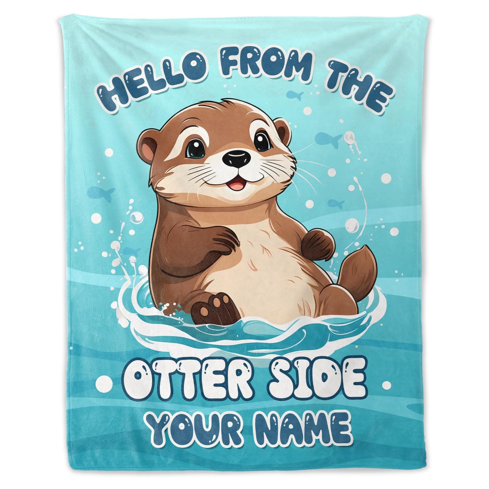 Personalized Otter Stuff for Kids Girls - 40" x 50" Inches Cute Otter Throw Blanket for Boys - Soft Cozy Flannel Blankets for Crib, Couch, Sofa