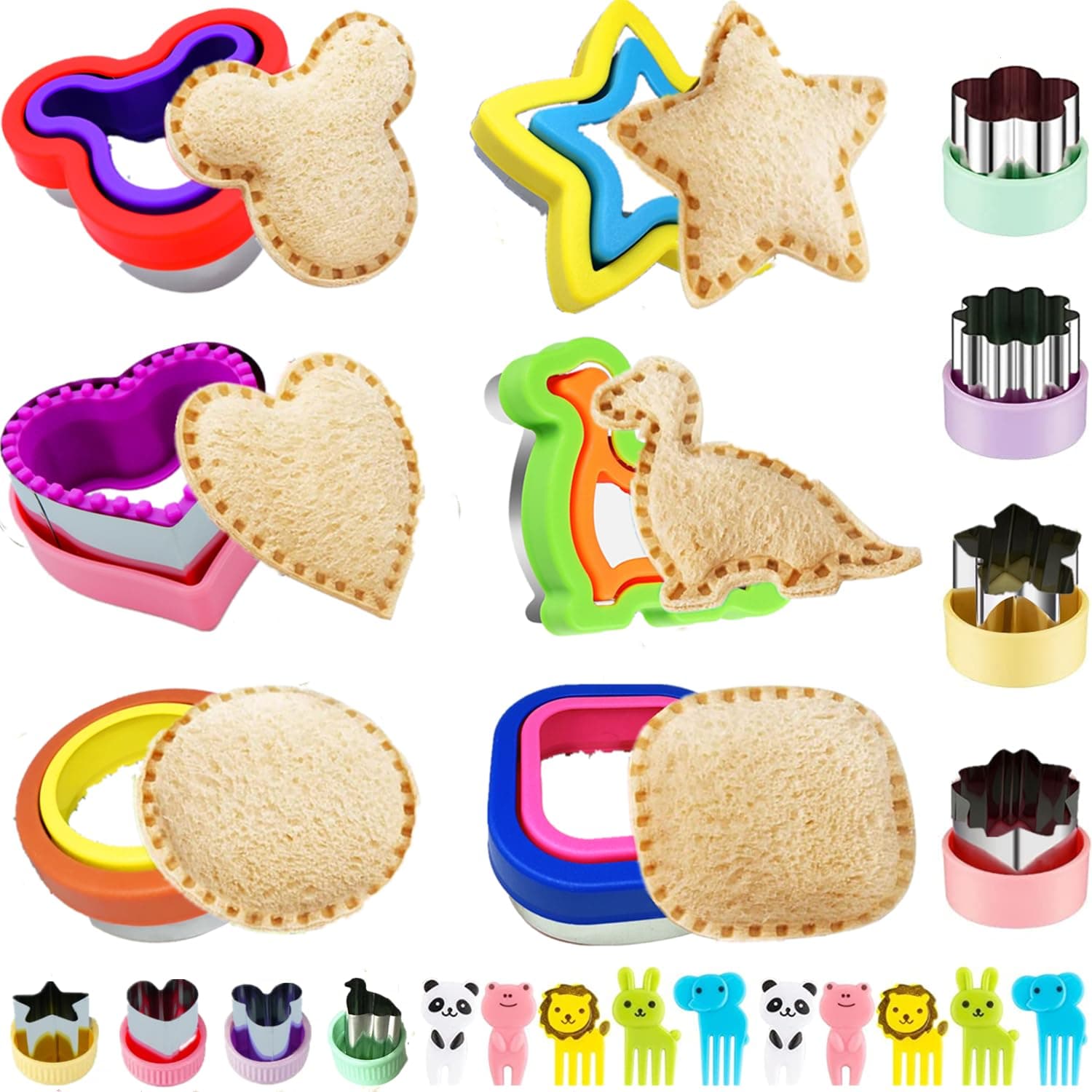 Uncrustables Sandwich Cutter, Sandwich Cutters for Kids Lunch, Breakfast Sandwich Maker, Crustless Sandwich Maker, Bread Cookie Fruit Cutters, Lunch& Bento Box Accessories