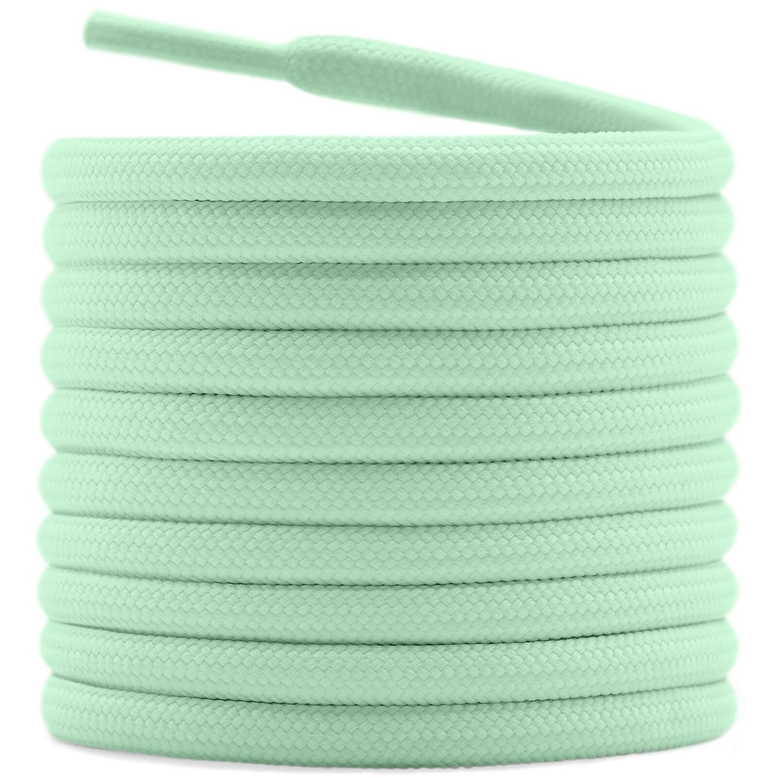 DELELE 2 Pair Thick Round Climbing Shoelaces Hiking Shoe Laces Boot Laces, De109-14 Pink Green, Small