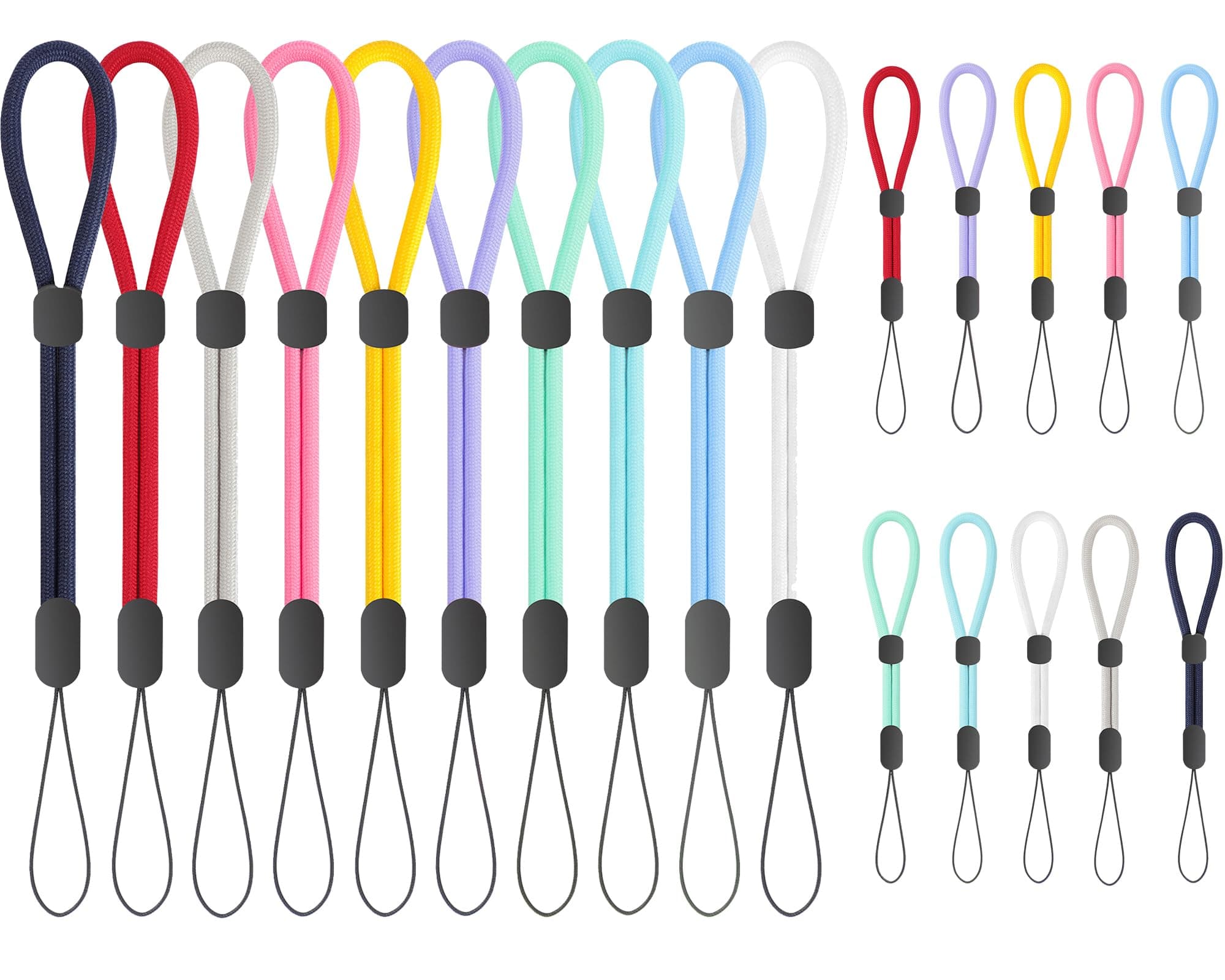 FrgKbTm Hand Wrist Strap Lanyard, Adjustable Nylon Colorful for Mobile Phone, Camara, USB Flash Drive, ID Name Tag Badge (Style-L 20PCS)