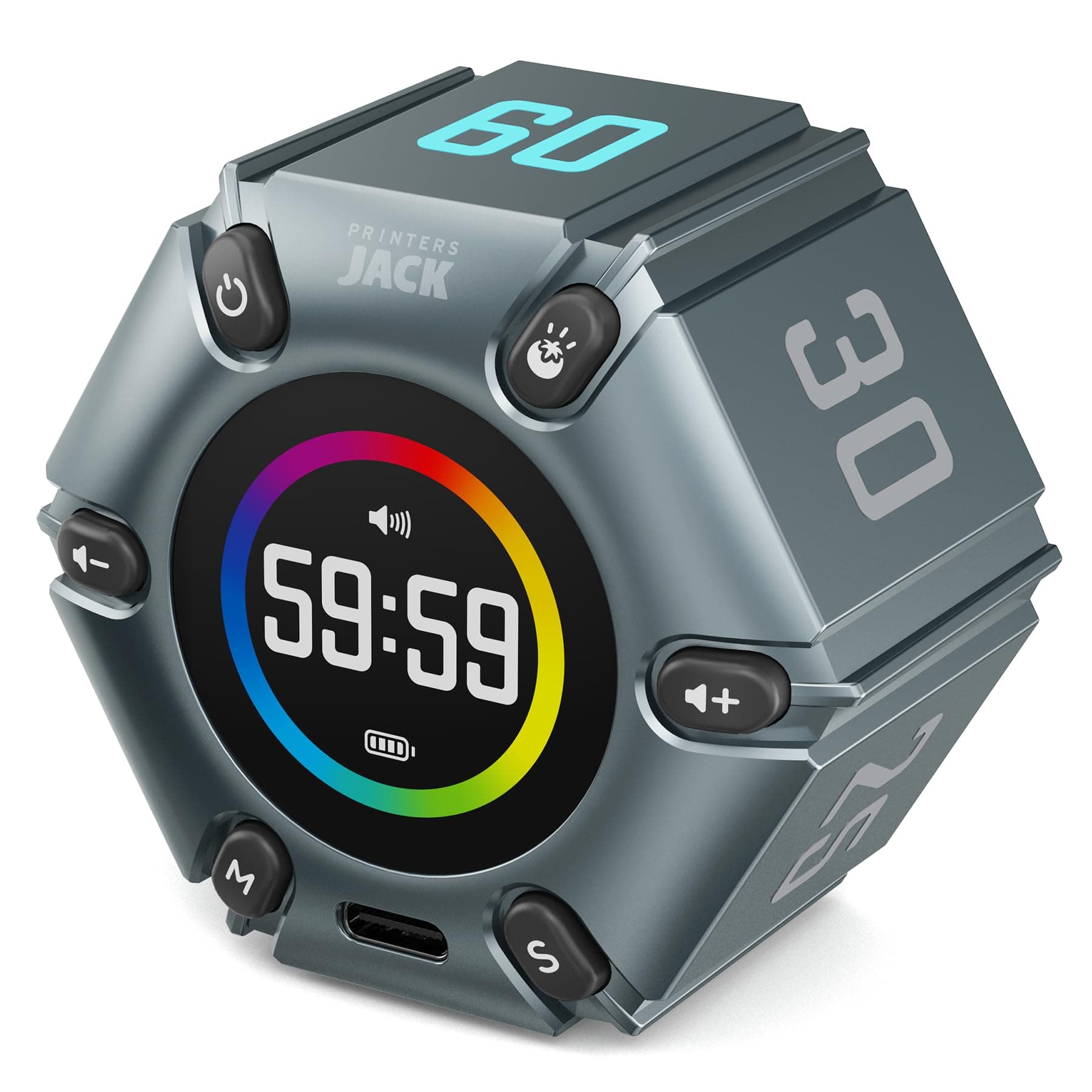 FILP Pomodoro Timer with Silent & Alarm, Visual Timer, 3/5/10/25/30/60min