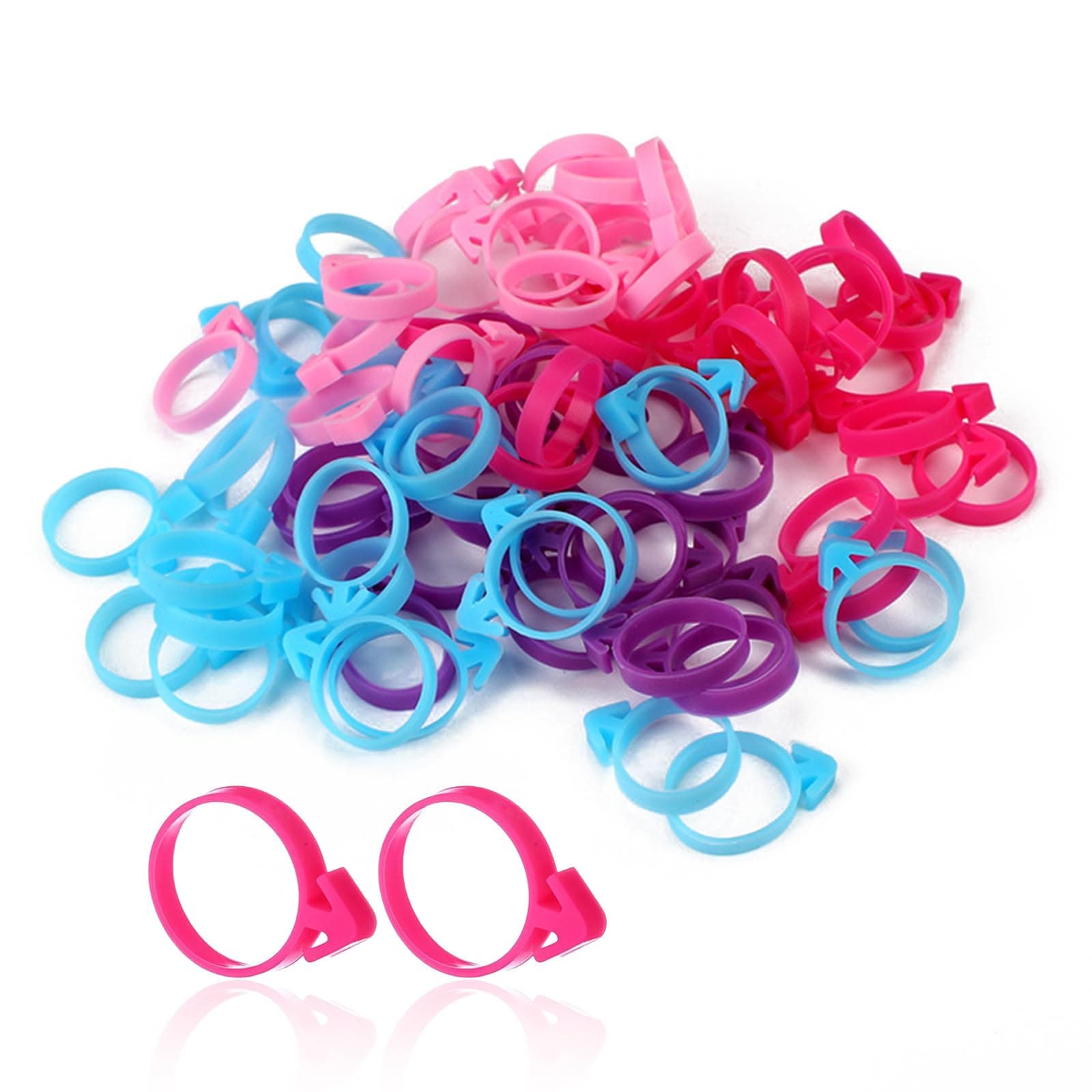 wayofcha 60 Pcs Pastry Bag Ties, Reusable Silicone Icing Bag Ties, Silicone Decoration Piping Bag Ties, Decoration Bag Cake Ties for Cupcakes Cookies Pastry and Pastry Seal
