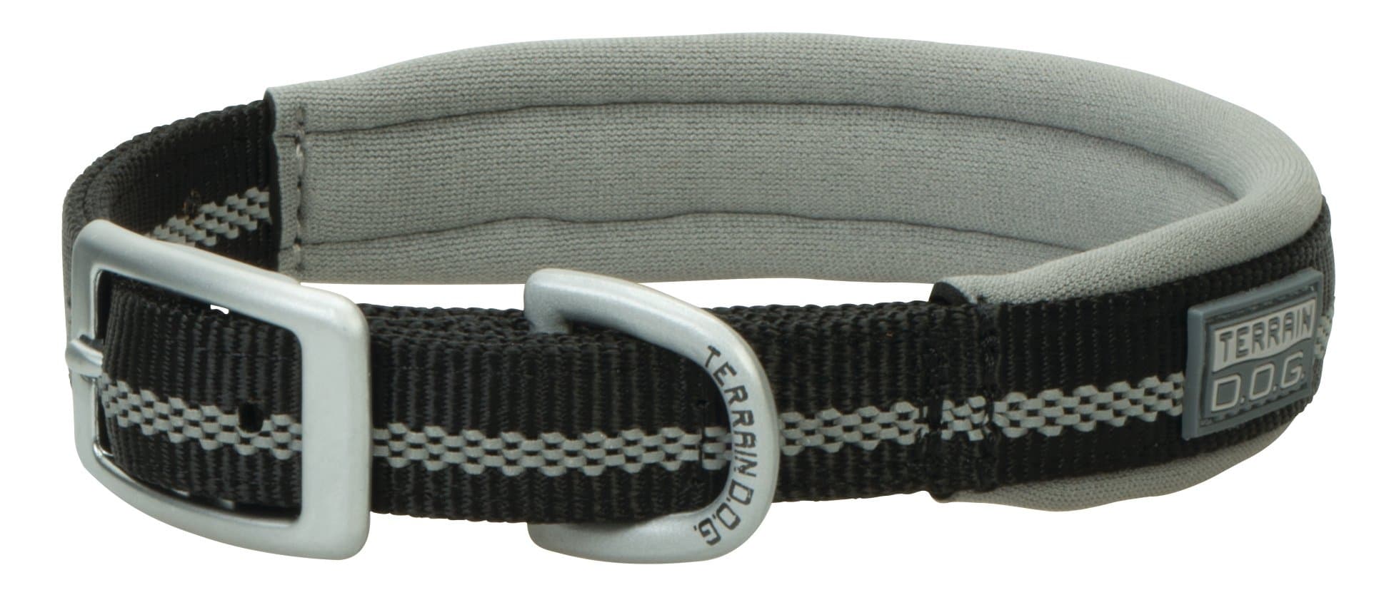 Terrain D.O.G. Reflective Neoprene Lined Dog Collar, 13" (11-14 in., 3/4 in. Width), Black