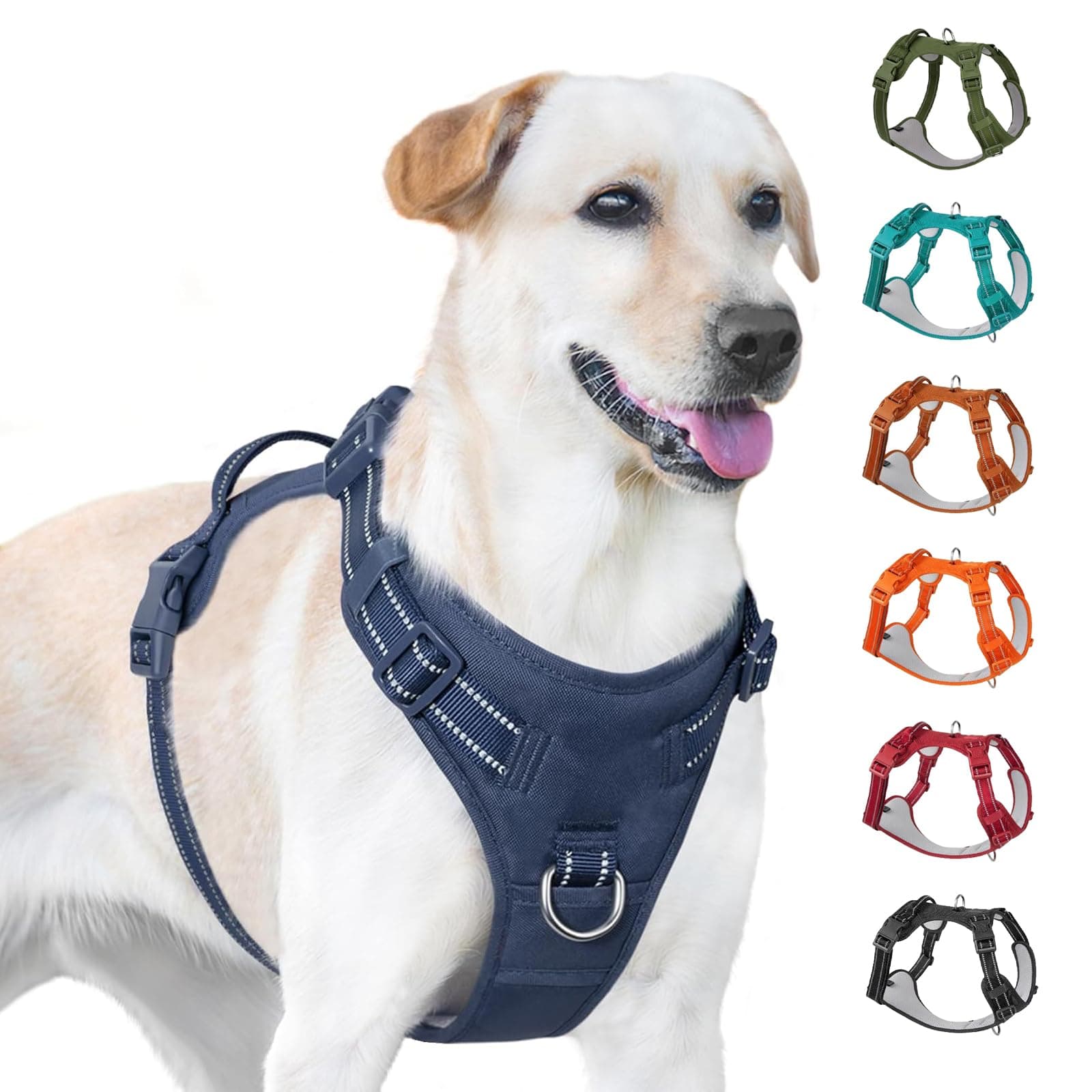 No Pull Dog Harness Front Clip Handle, Reflective Pupppy Vest