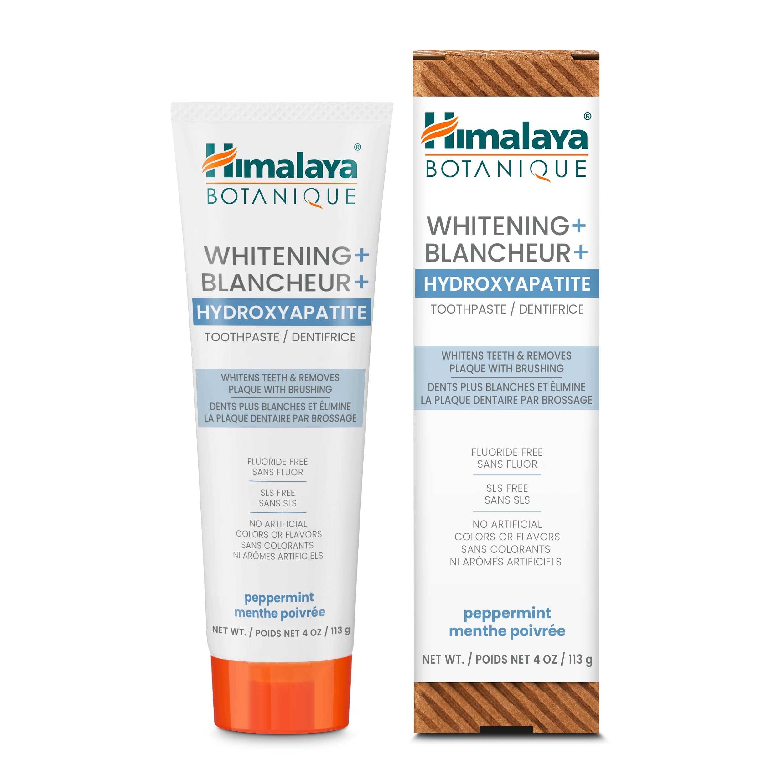 Himalaya Botanique Whitening+ Hydroxyapatite Toothpaste, Peppermint, 113 g