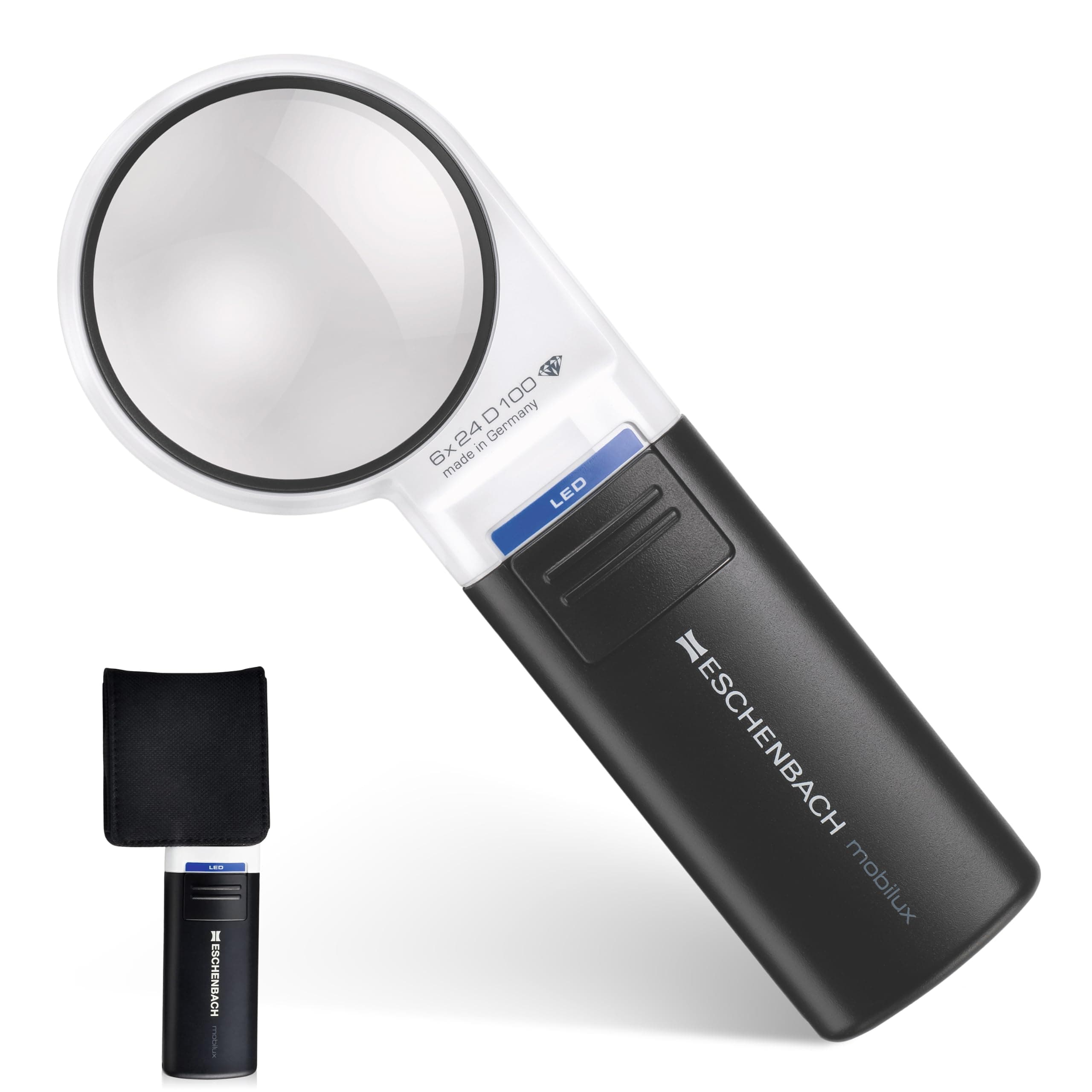 ESCHENBACH 1511-6 Handheld Magnification Magnifier with 6X Magnification LED Light